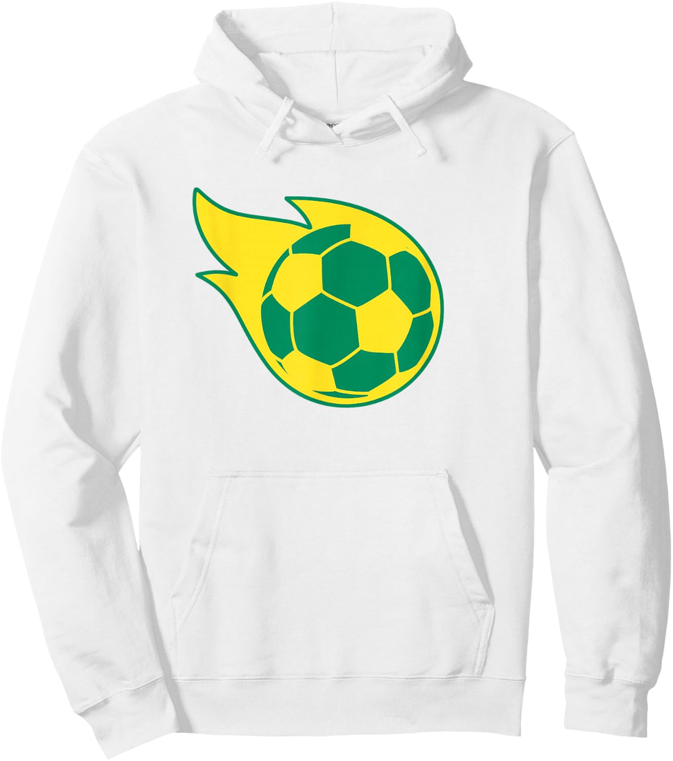 Fast Yellow Green Soccer Ball Sports Hoodie - Hoodie | White