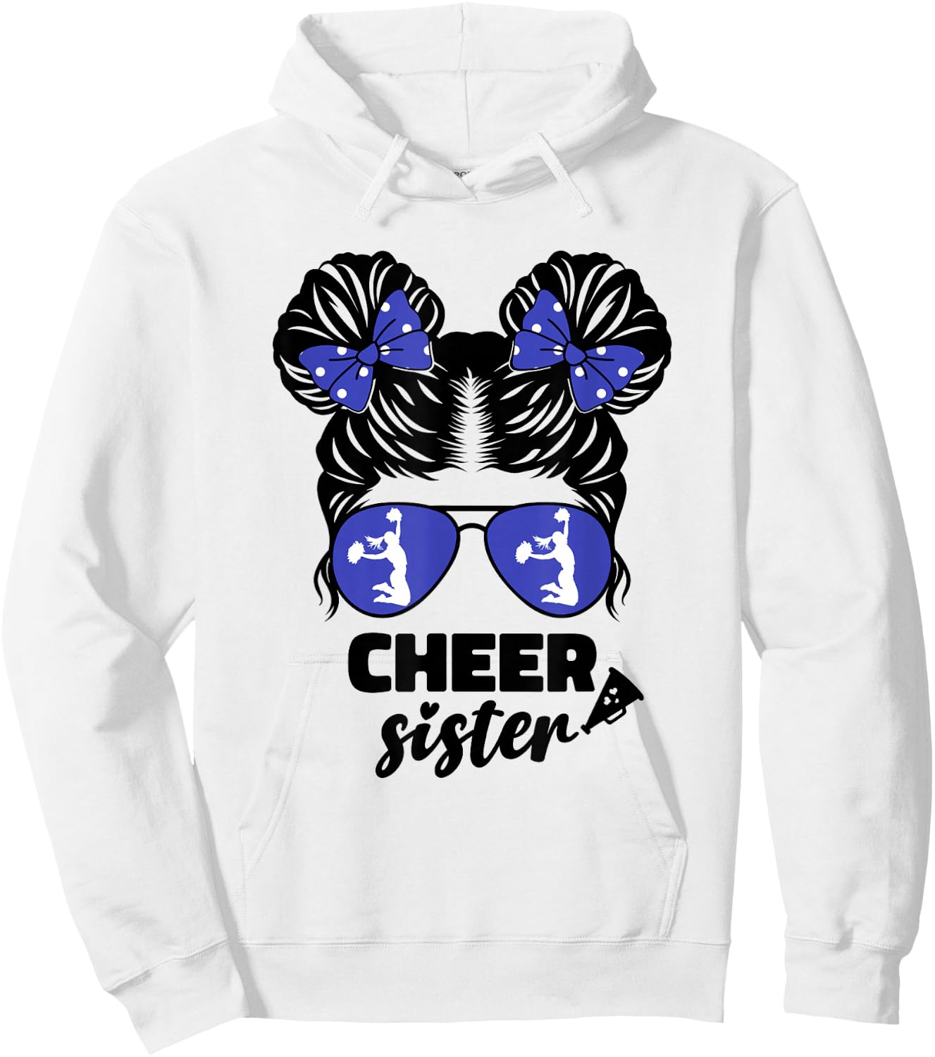 Cheer Sister for Baby Girl Girls Cheerleader Sister Sis Cute Hoodie - Hoodie | White