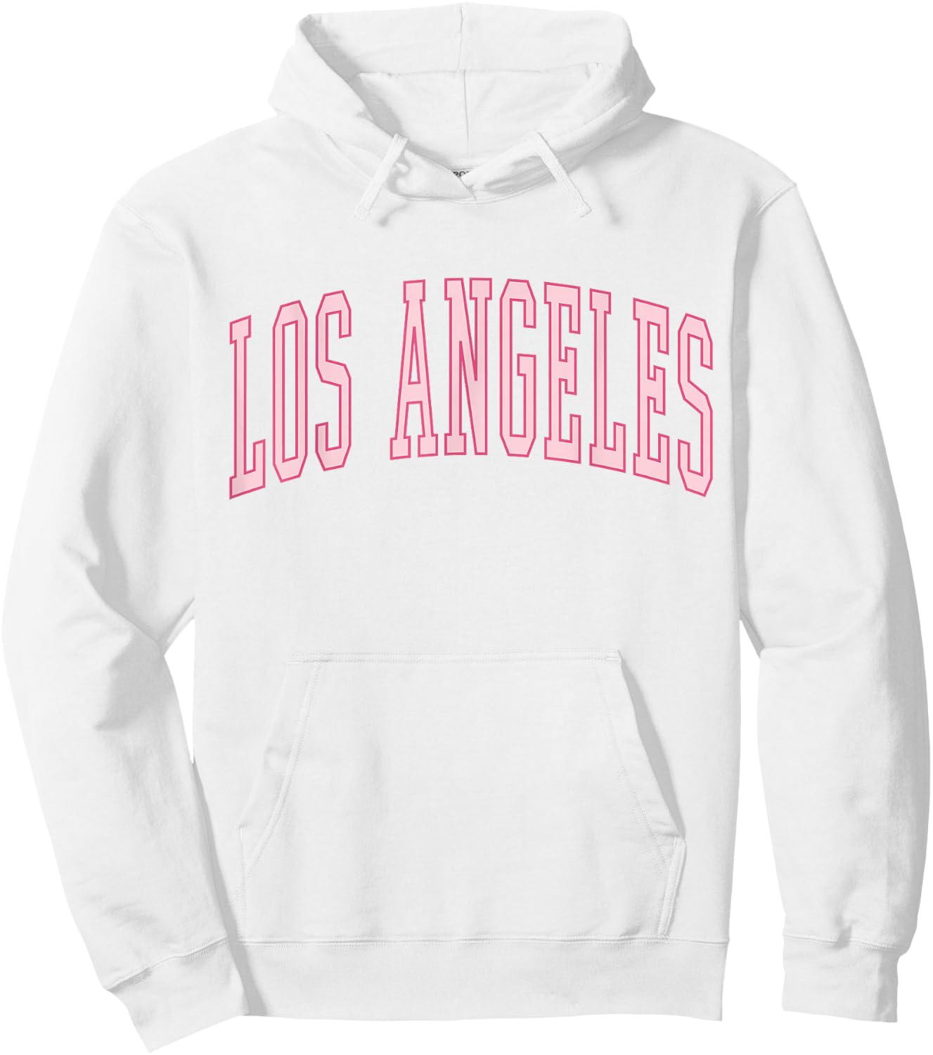 Preppy Varsity Pink Los Angeles Hoodie - Hoodie | White