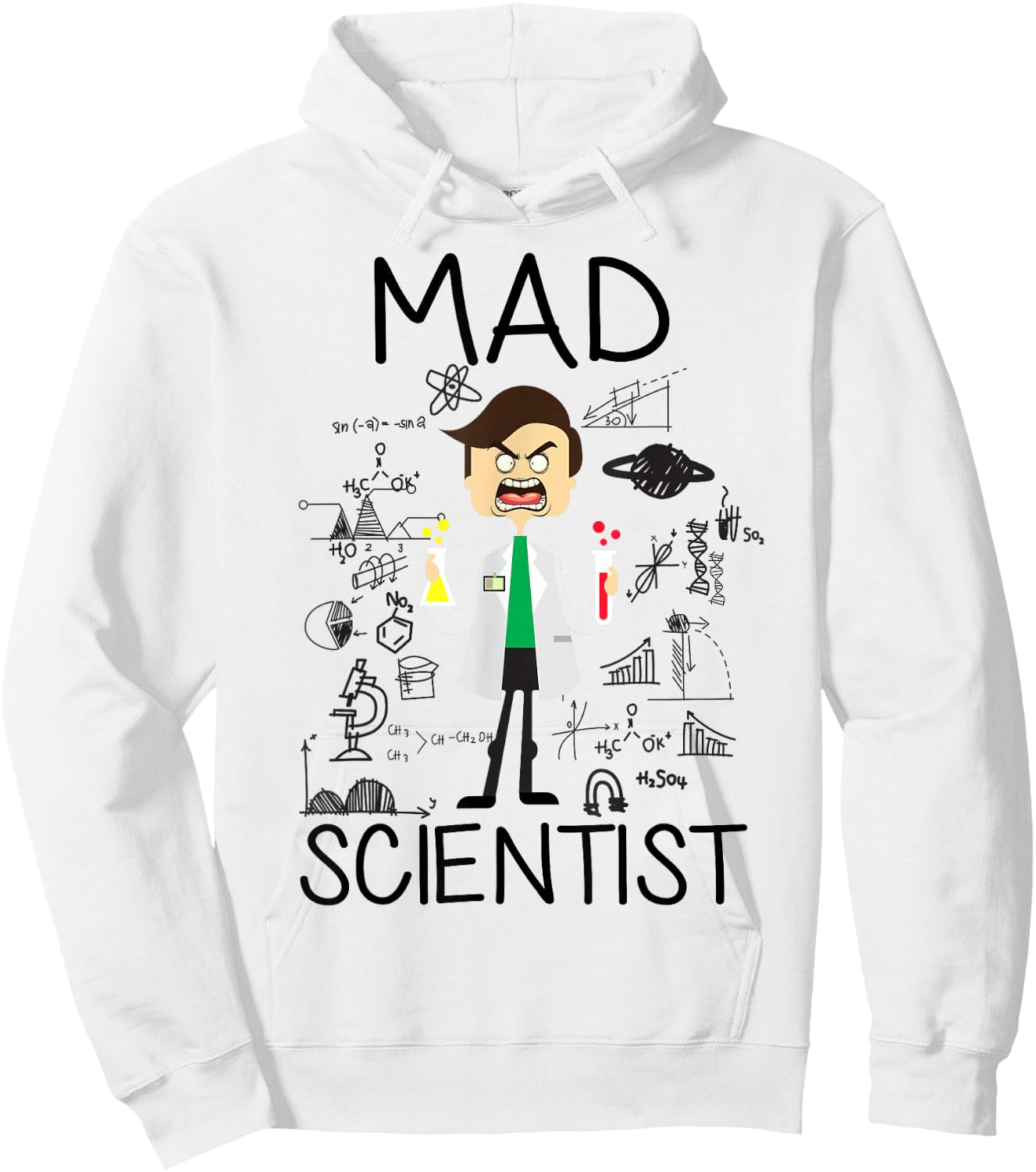 Mad Scientist Shirt Kids Boys Youth Funny Science Teacher Hoodie - Hoodie | White