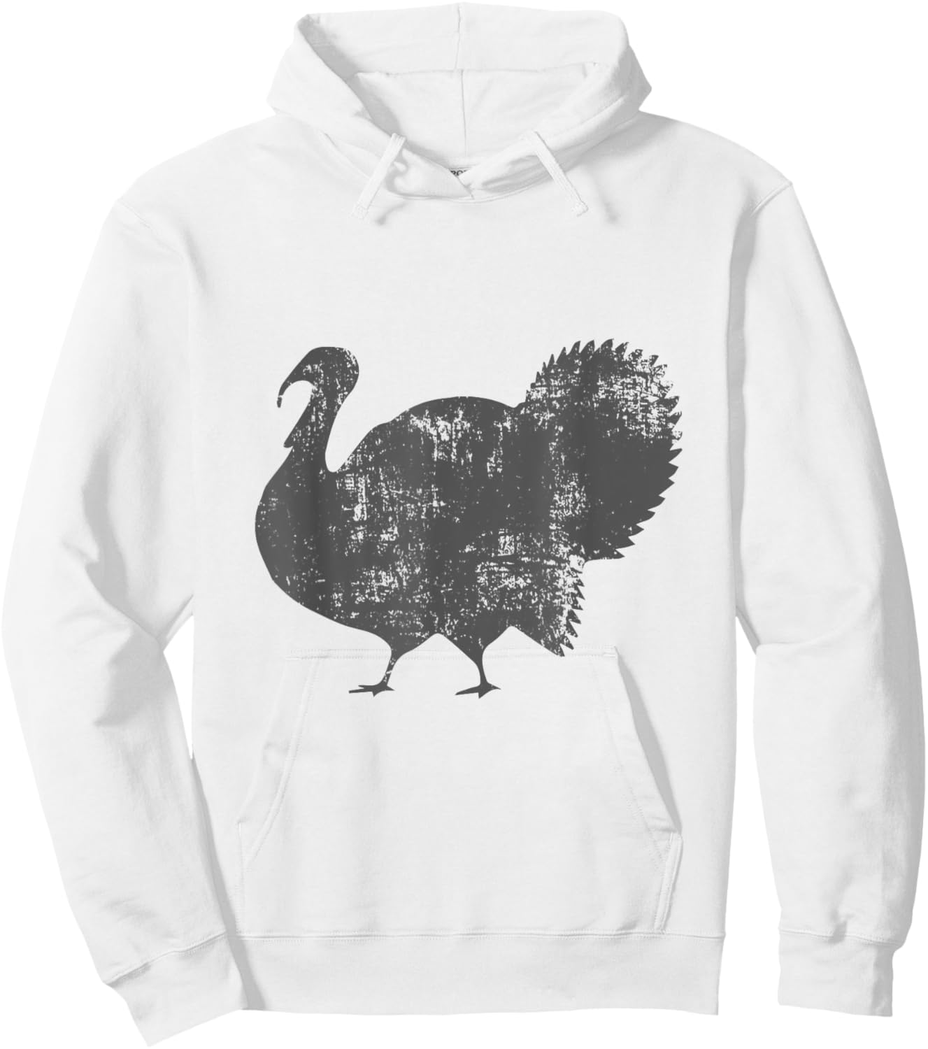 Vintage Distressed Turkey Large Bird Thanksgiving lover Hoodie - Hoodie | White