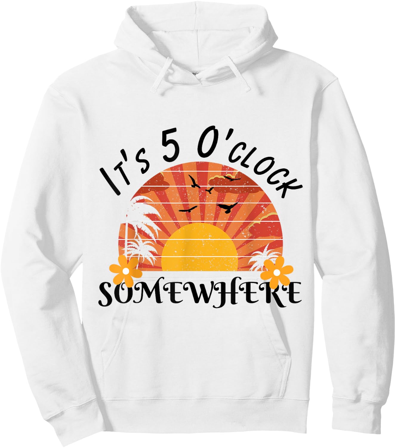 It's 5 O'Clock Somewhere Beach Sunset Vacation shirt Men Women Kids Hoodie - Hoodie | White