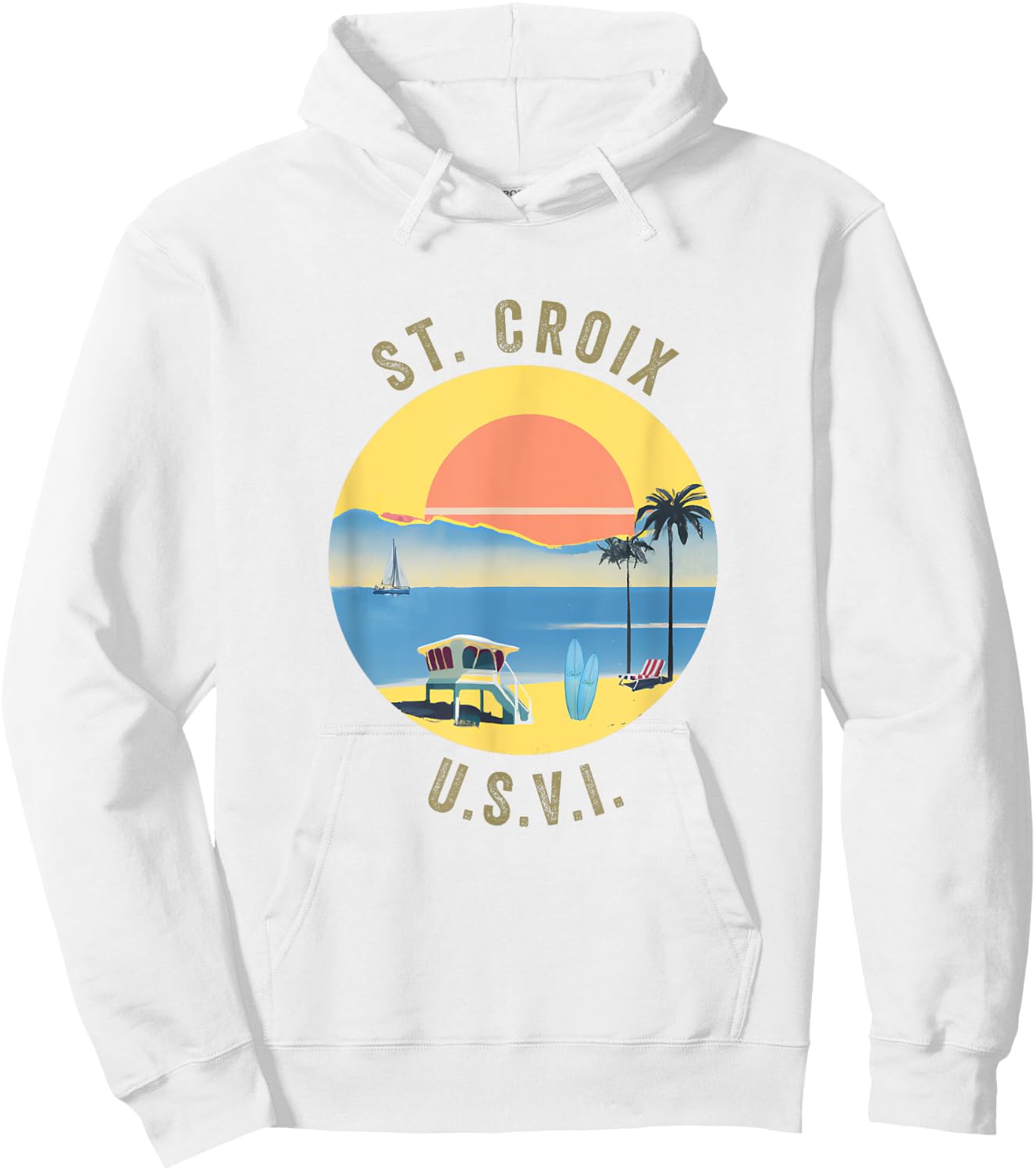 St. Croix Souvenir Apparel - Retro Vintage St. Croix Hoodie - Hoodie | White