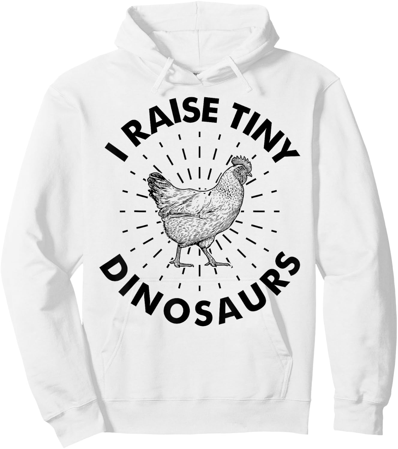 Funny Vintage I Raise Tiny Dinosaurs Chicken Silhouette Hoodie - Hoodie | White