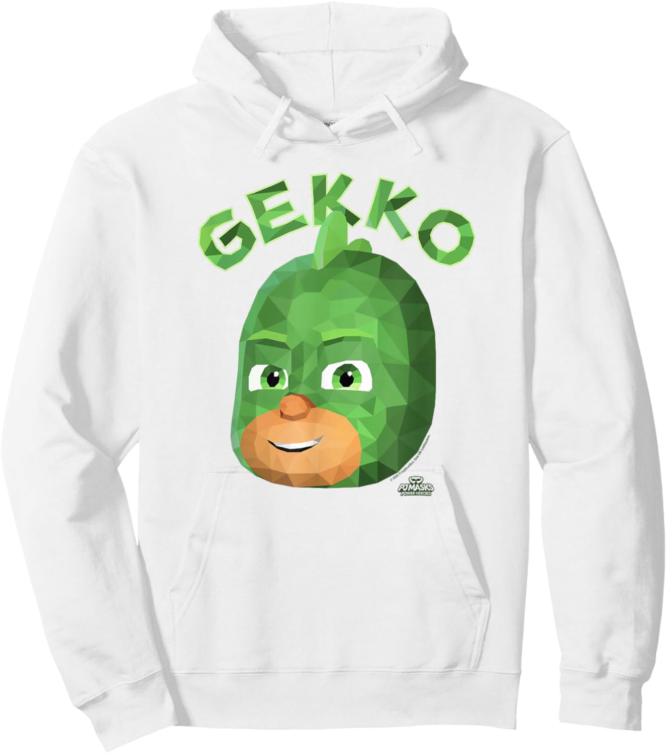 PJ Masks Gekko Power Hero Big Face Art Logo Hoodie - Hoodie | White