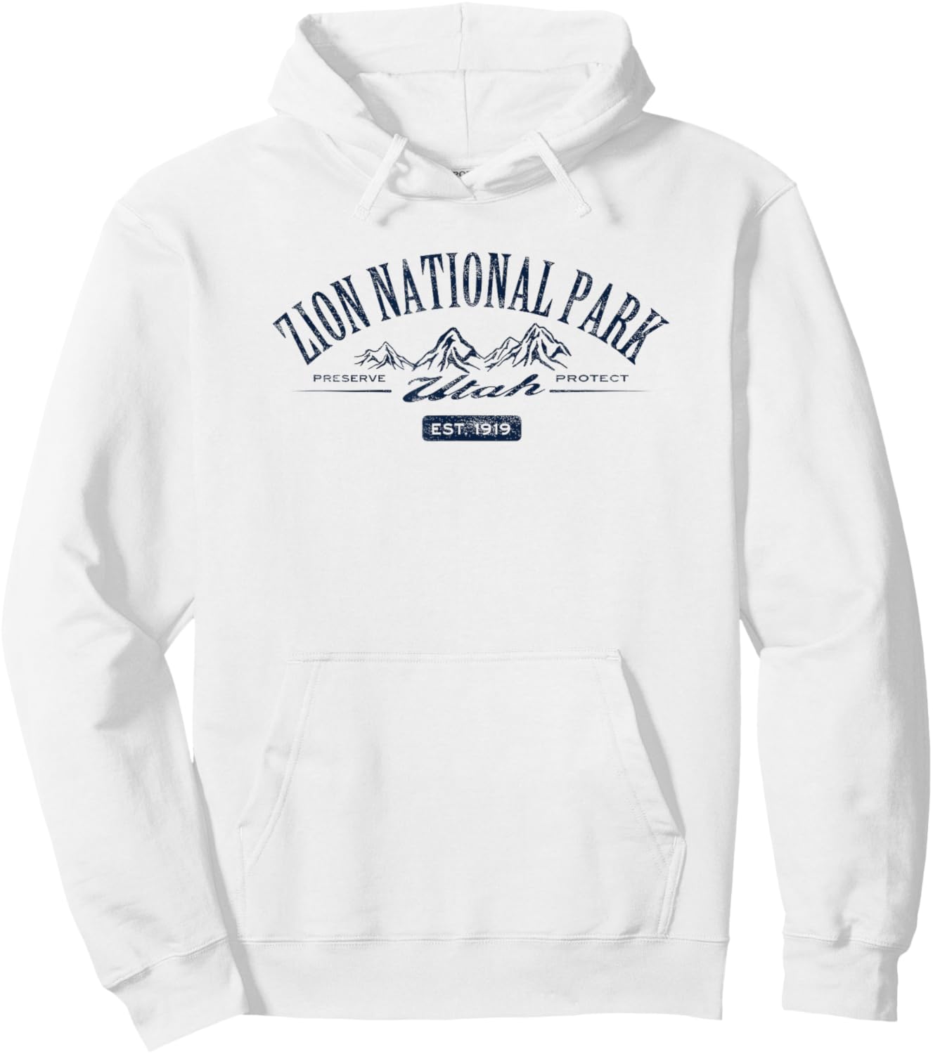 Zion National Park Vintage Hoodie - Hoodie | White