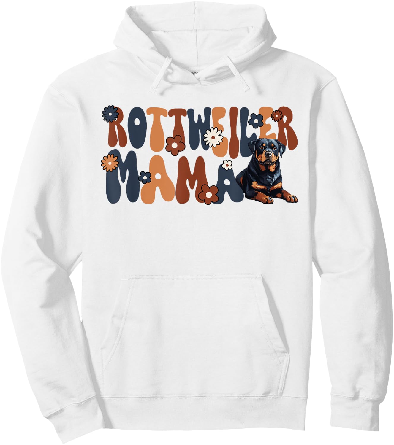 Rottweiler Groovy World's Best Rottweiler Mama Hoodie - Hoodie | White