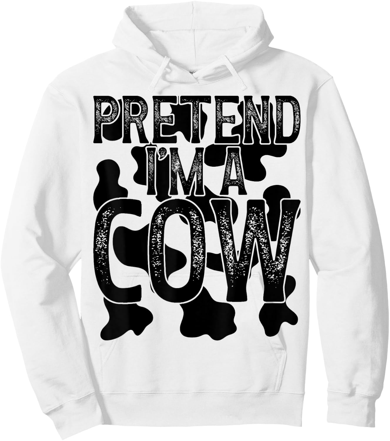 Vintage Pretend I'm a Cow Halloween Last Minute Costume Hoodie - Hoodie | White