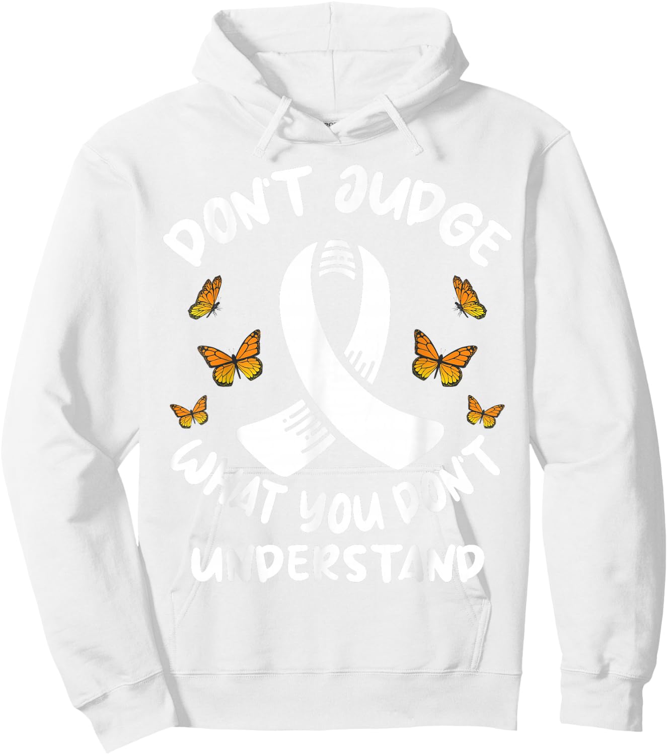 Multiple Sclerosis MS Butterfly Hoodie - Hoodie | White