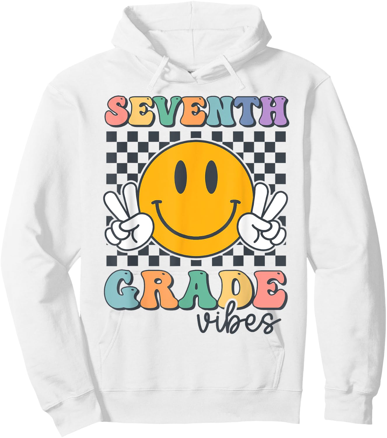 Seventh Grade Vibes Cute Smile Back To School 7th Grade Team Hoodie - Hoodie | White
