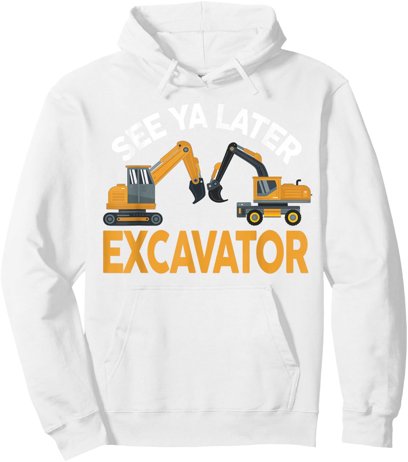 Construction Excavator Shirt boys toddler adult men women Hoodie - Hoodie | White
