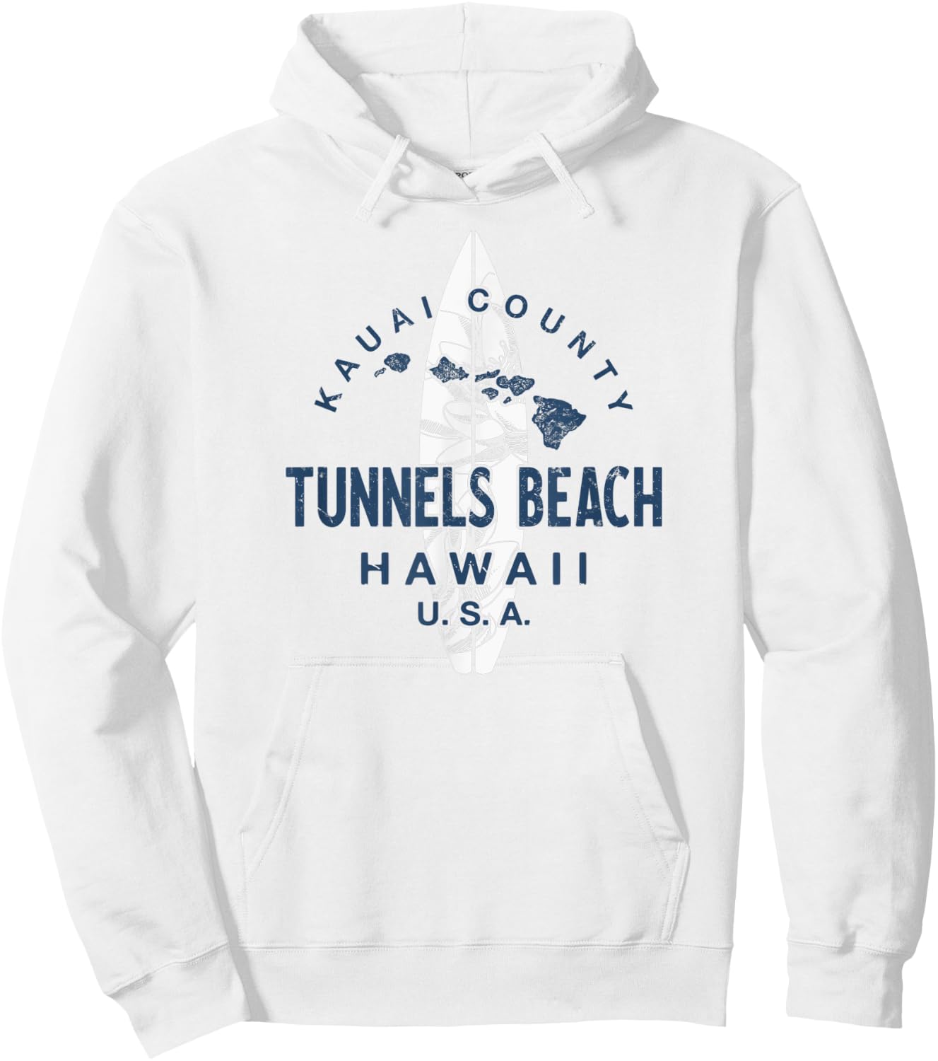 Tunnels Beach Kauai Hawaii Vintage Surfing Women Kids Hoodie - Hoodie | White