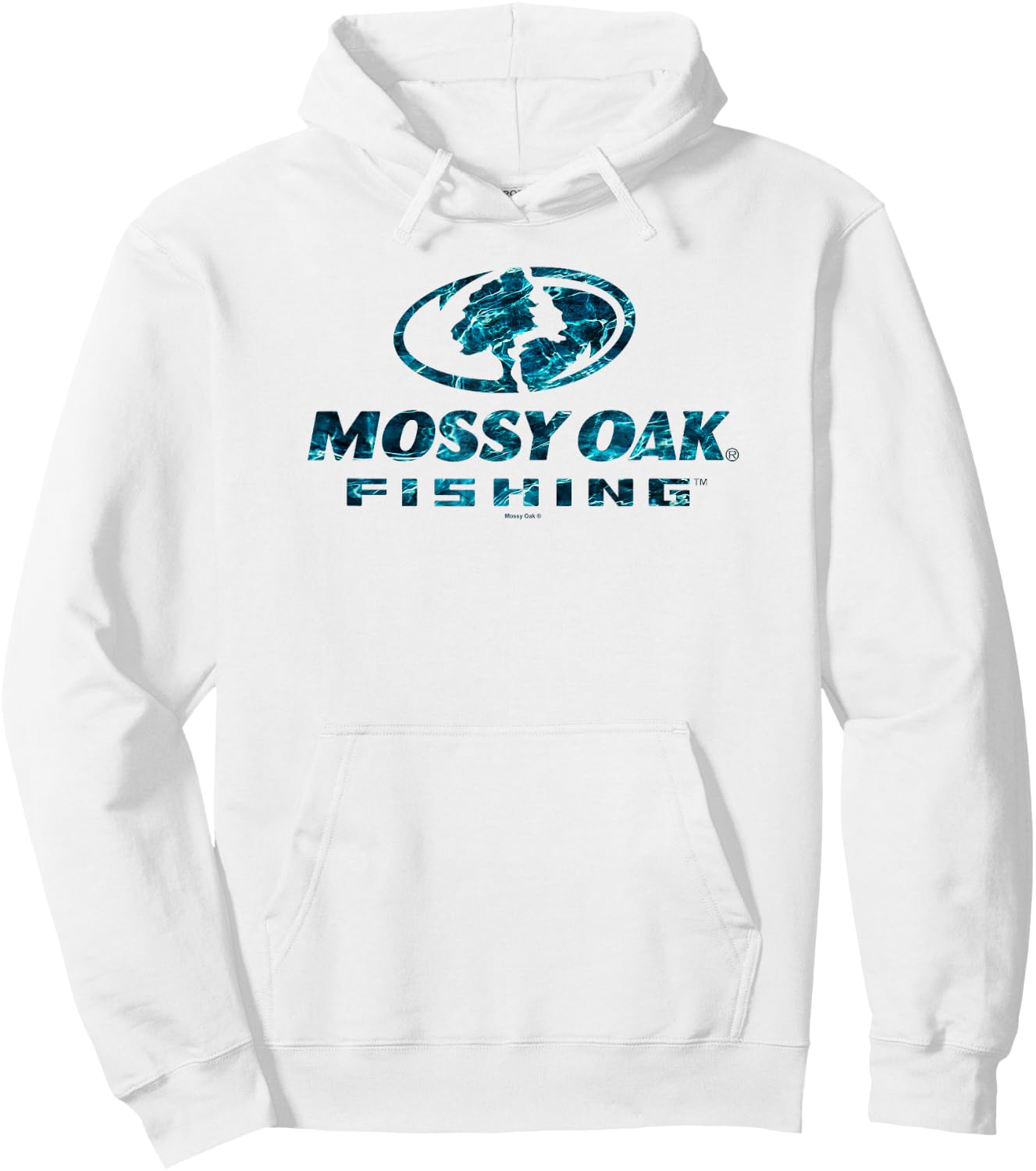 Mossy Oak Fishing Open Water Classic Blue Logo Hoodie - Hoodie | White