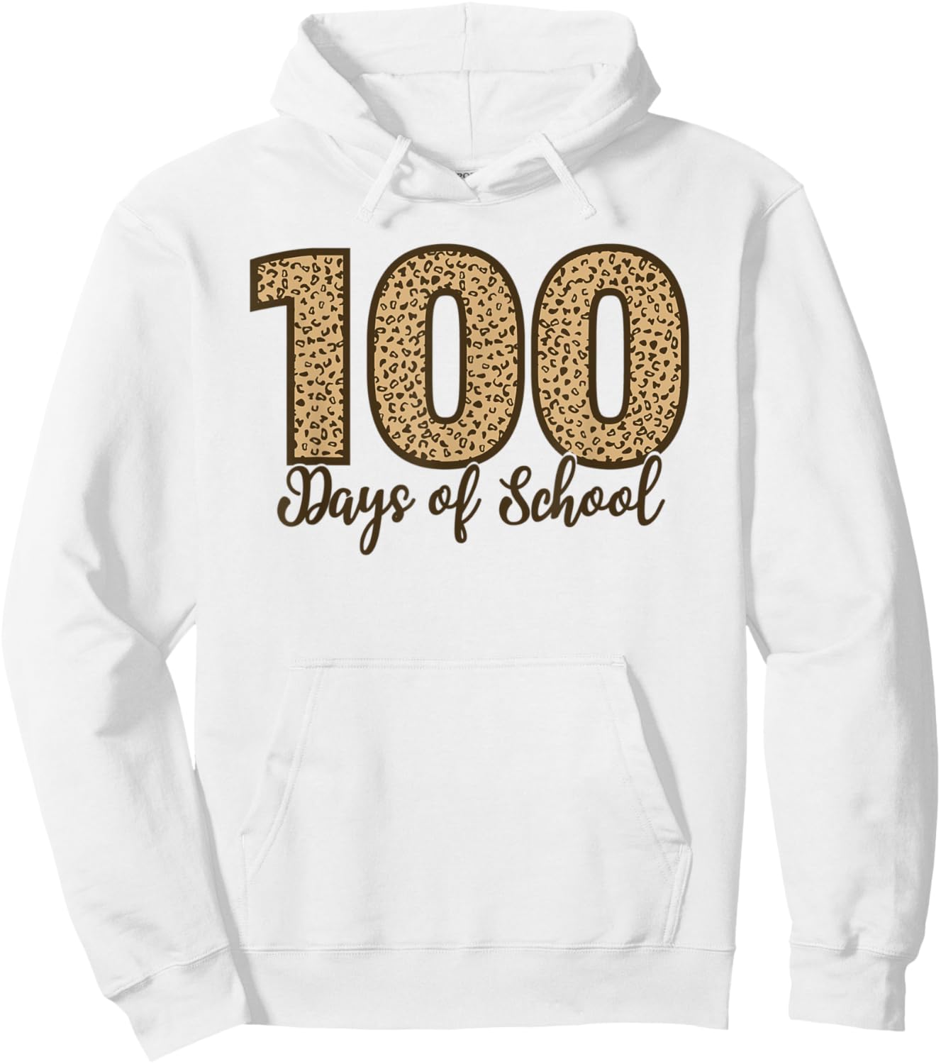AS Cheetah Leopard 100 Days of School Hoodie - Hoodie | White