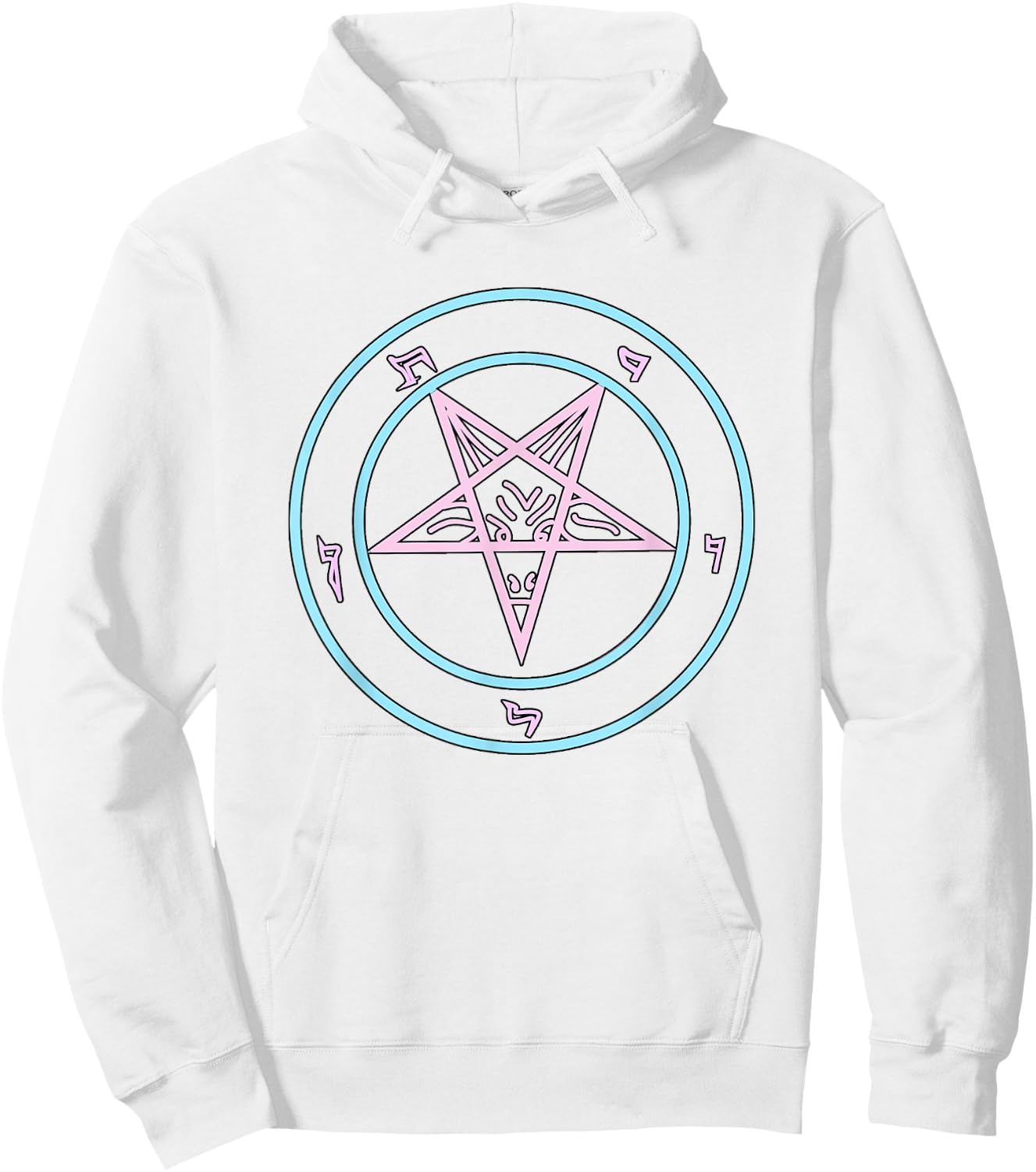 Yami Kawaii BLUE PINK Pastel Goth Satanic Lucifer Hoodie - Hoodie | White