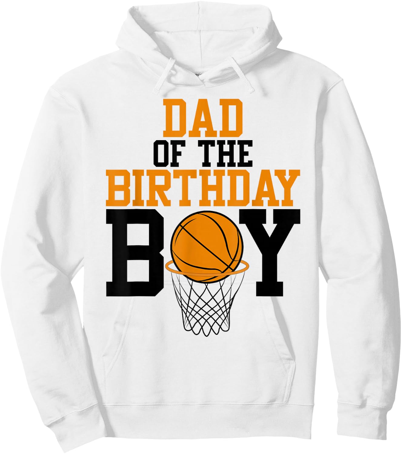 Dad of The Birthday Boy Basketball Family Birthday Hoodie - Hoodie | White