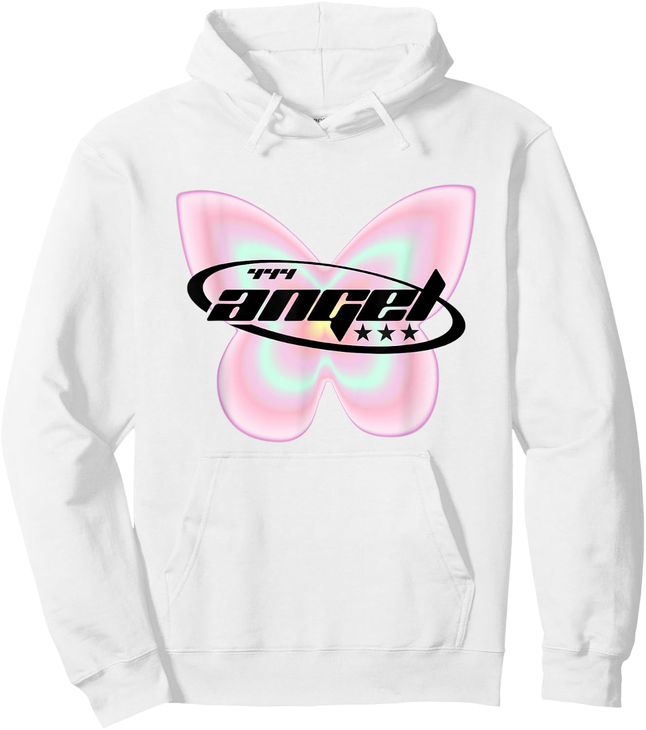 Y2K Girl 444 Angel Number Butterfly Fairy Aesthetic Hoodie - Hoodie | White