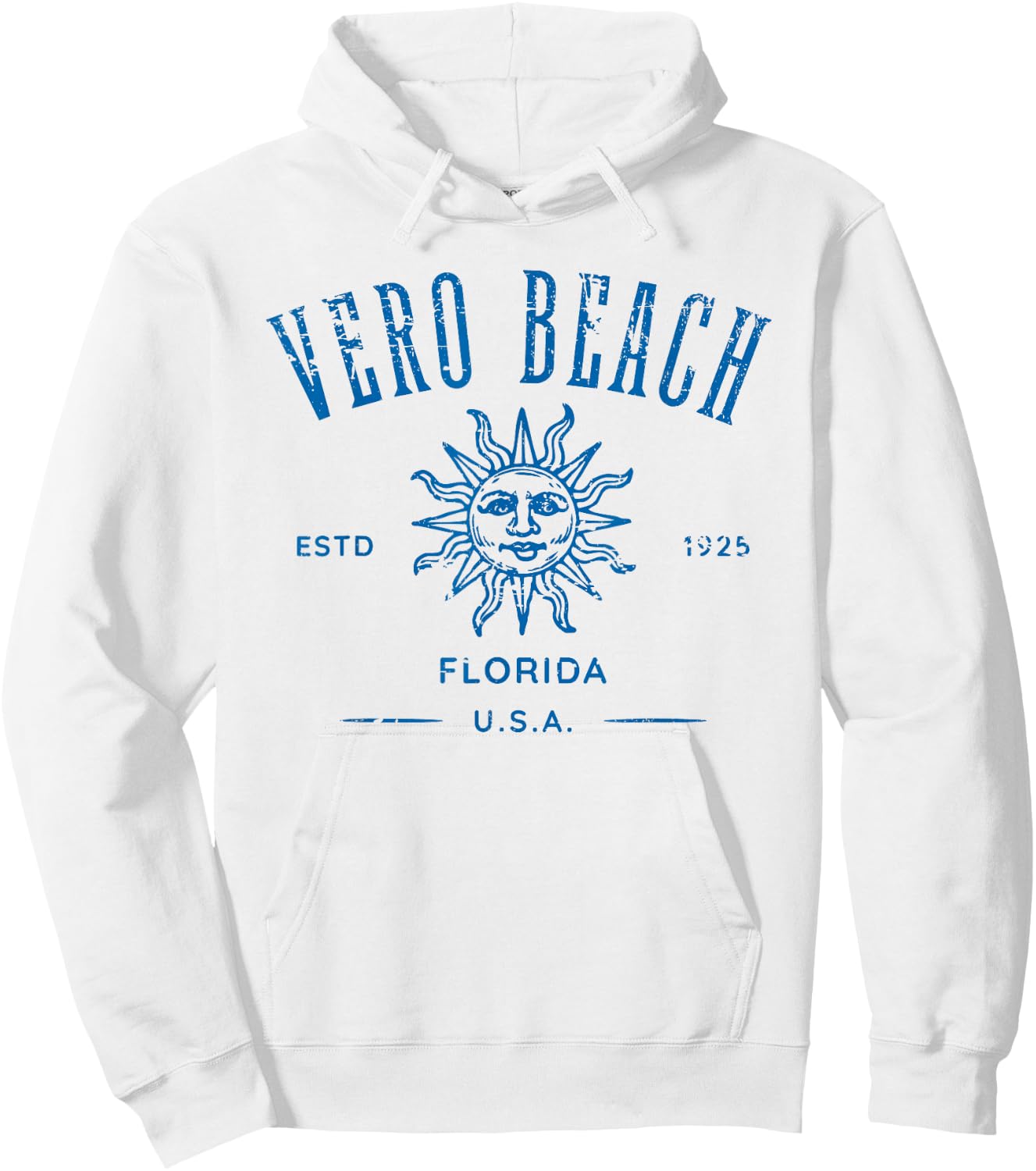 Vero Beach Florida Vintage Distressed Style Design Souvenir Hoodie - Hoodie | White