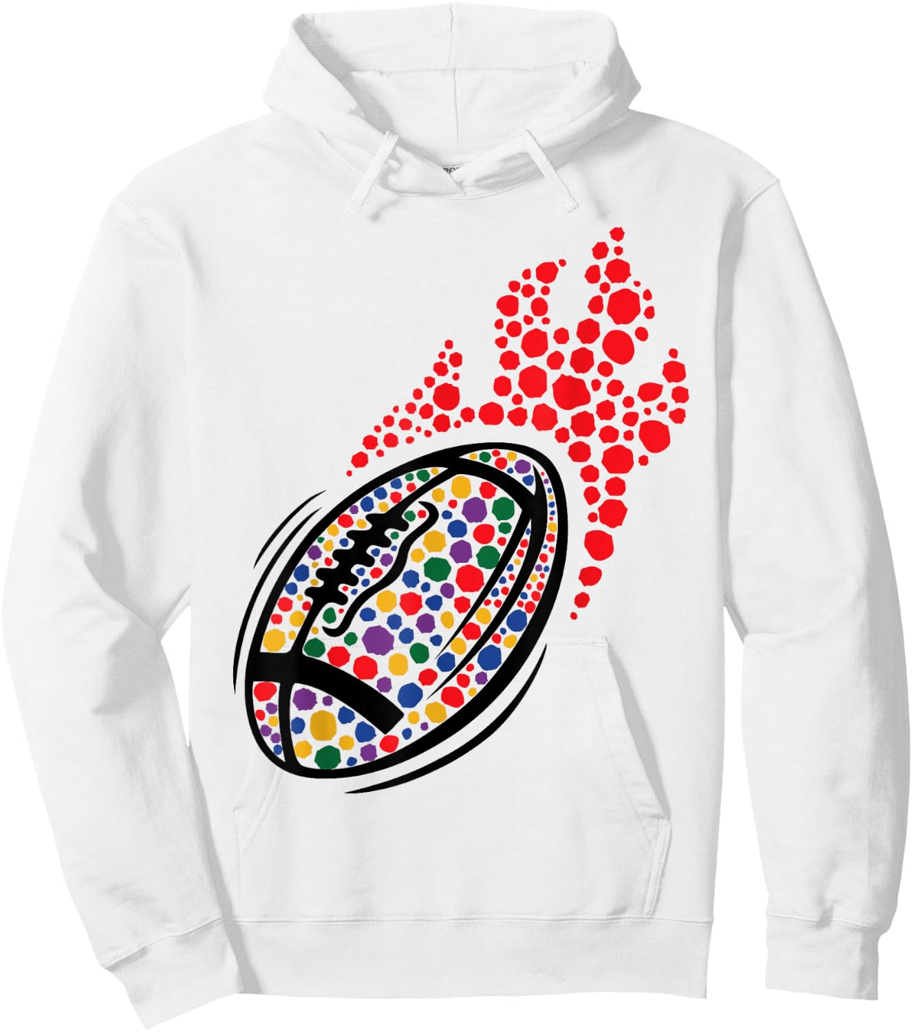 Football International Dot Day Men Boys Ball Sport Colorful Hoodie - Hoodie | White