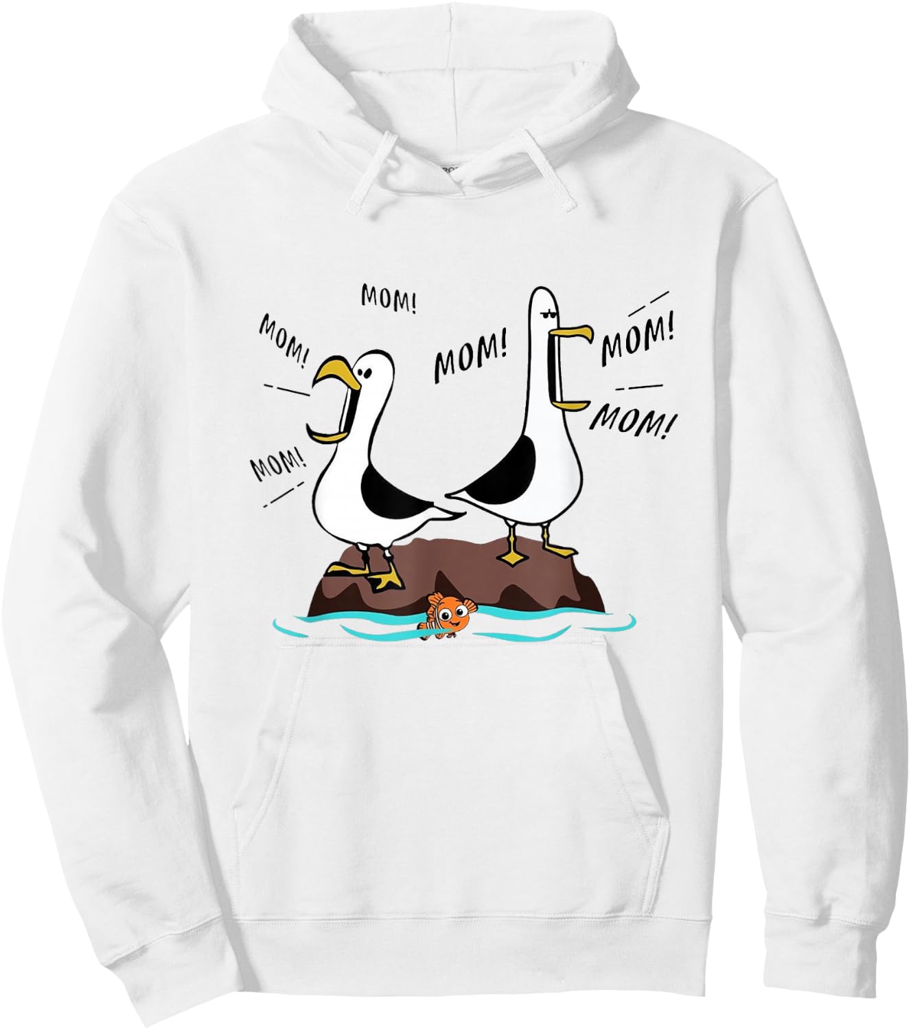 Mom Mom Mom Seagull Family Mother Hoodie - Hoodie | White