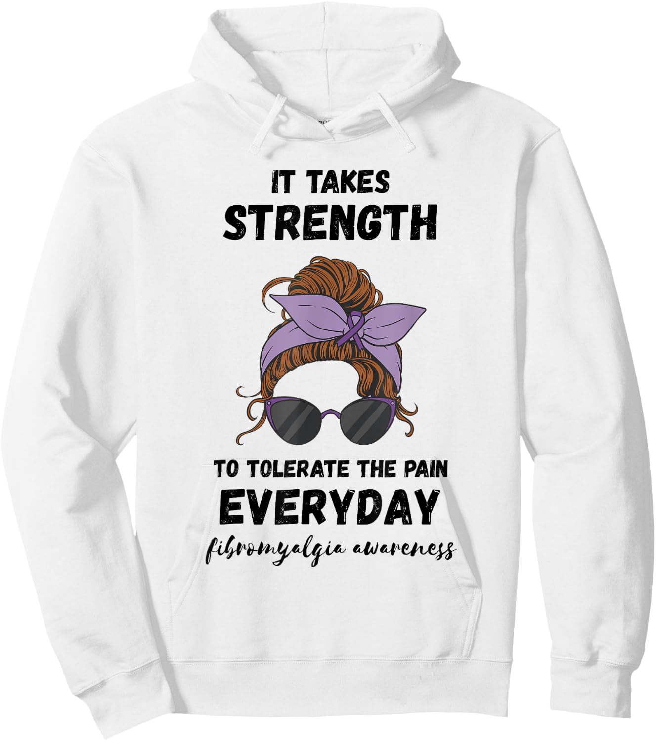 Pain Tolerance Fibromyalgia Warrior Fibro Warrior It Takes Strength - Women's Adults - Blue - Small - Short Sleeve - - Graphic Modern - Fibromyalgia Awareness Hoodie - Hoodie | White