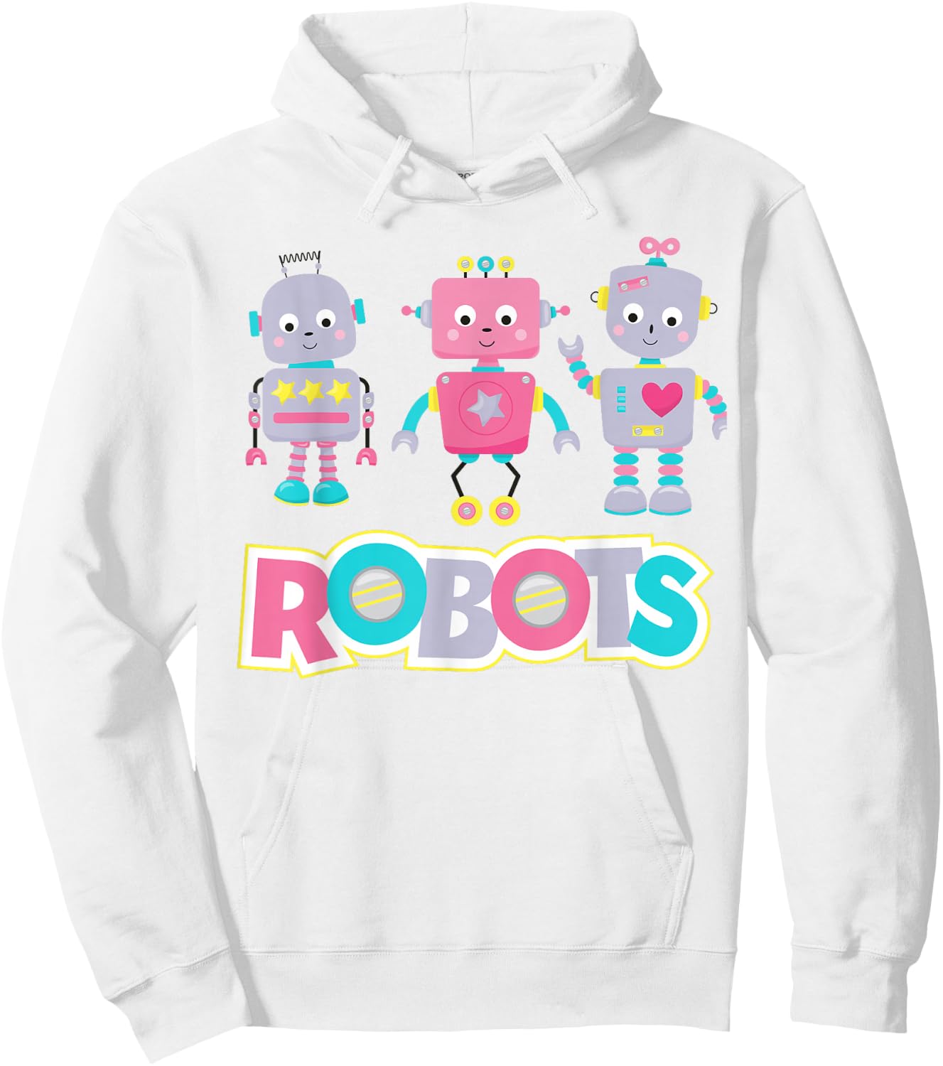 Cute Cartoon Shirt for Kids Girl T Shirt Robot Hoodie - Hoodie | White