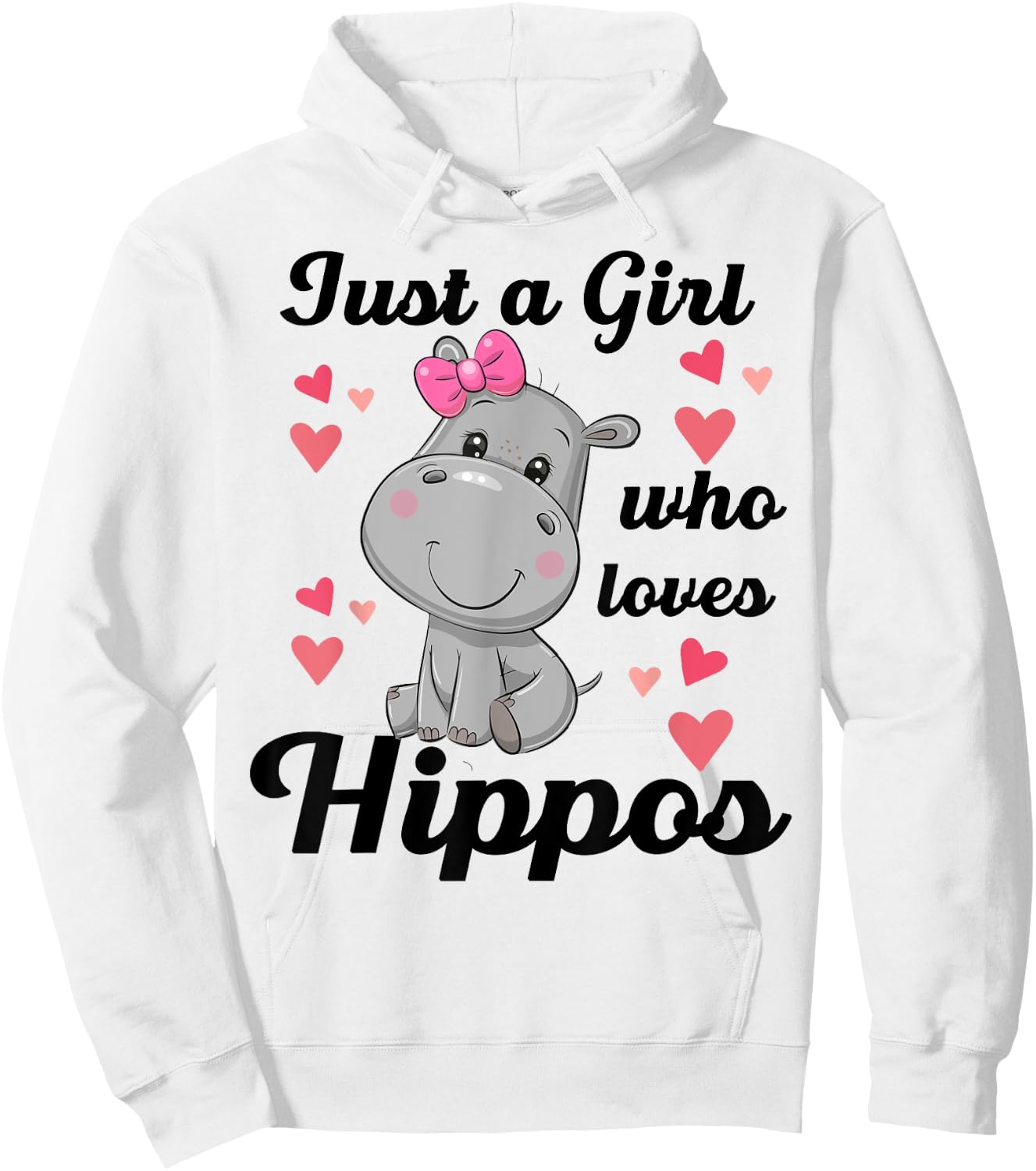Cute Hippo-Shirt Just A Girl Who Loves Hippo Kids Toddler Hoodie - Hoodie | White