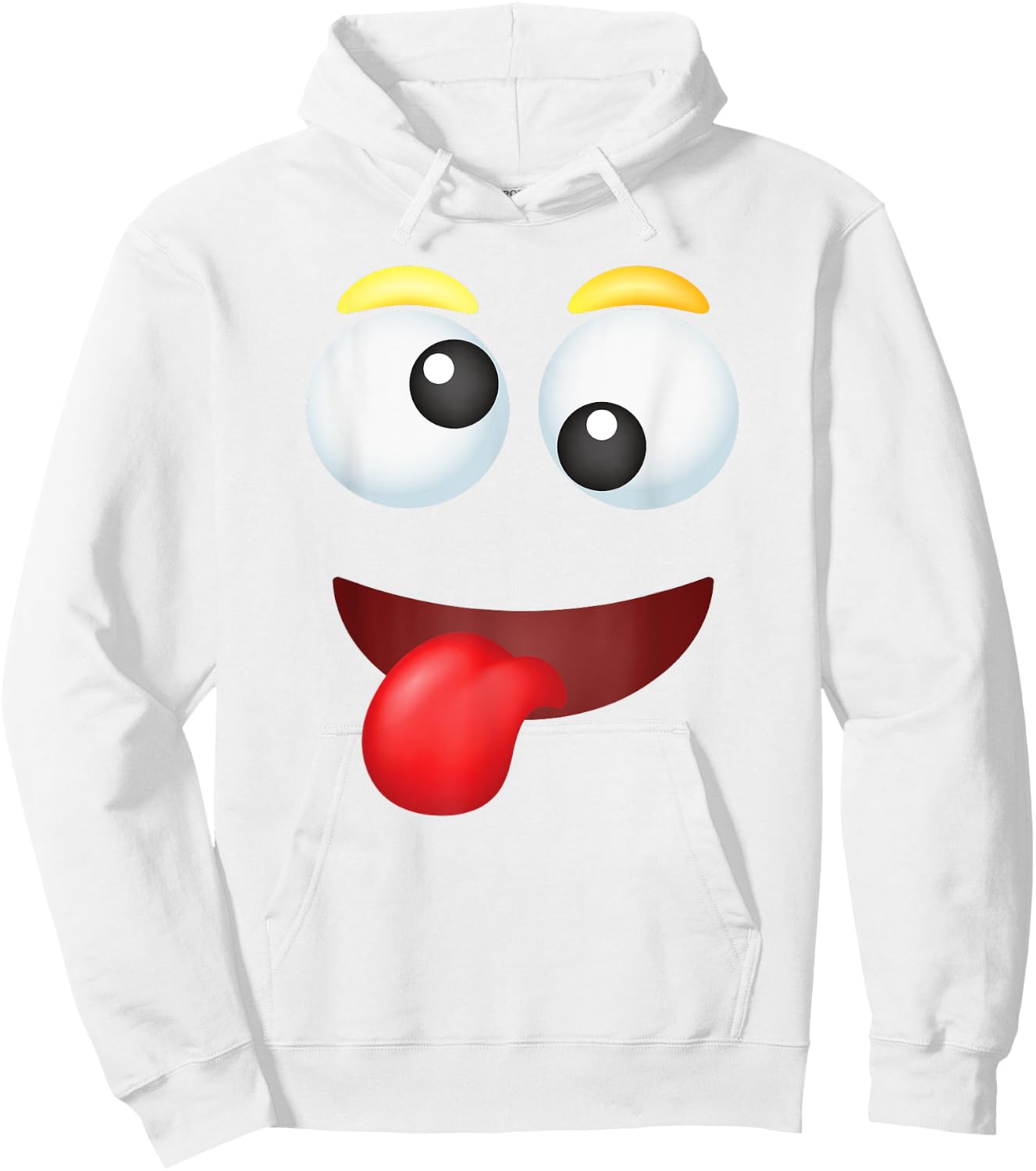 Funny Group Costume Halloween Team Outfit Crazy Emoticon Hoodie - Hoodie | White