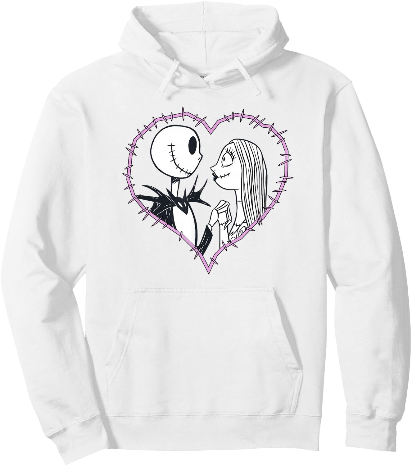 Disney The Nightmare Before Christmas Jack & Sally Heart Hoodie - Hoodie | White