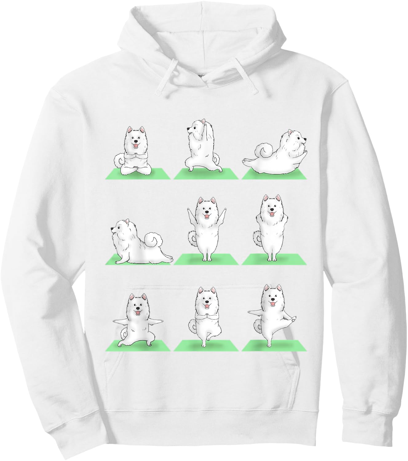 Samoyed Dog Yoga Pose Zen Workout Exercise Yogi Cute Funny Hoodie - Hoodie | White