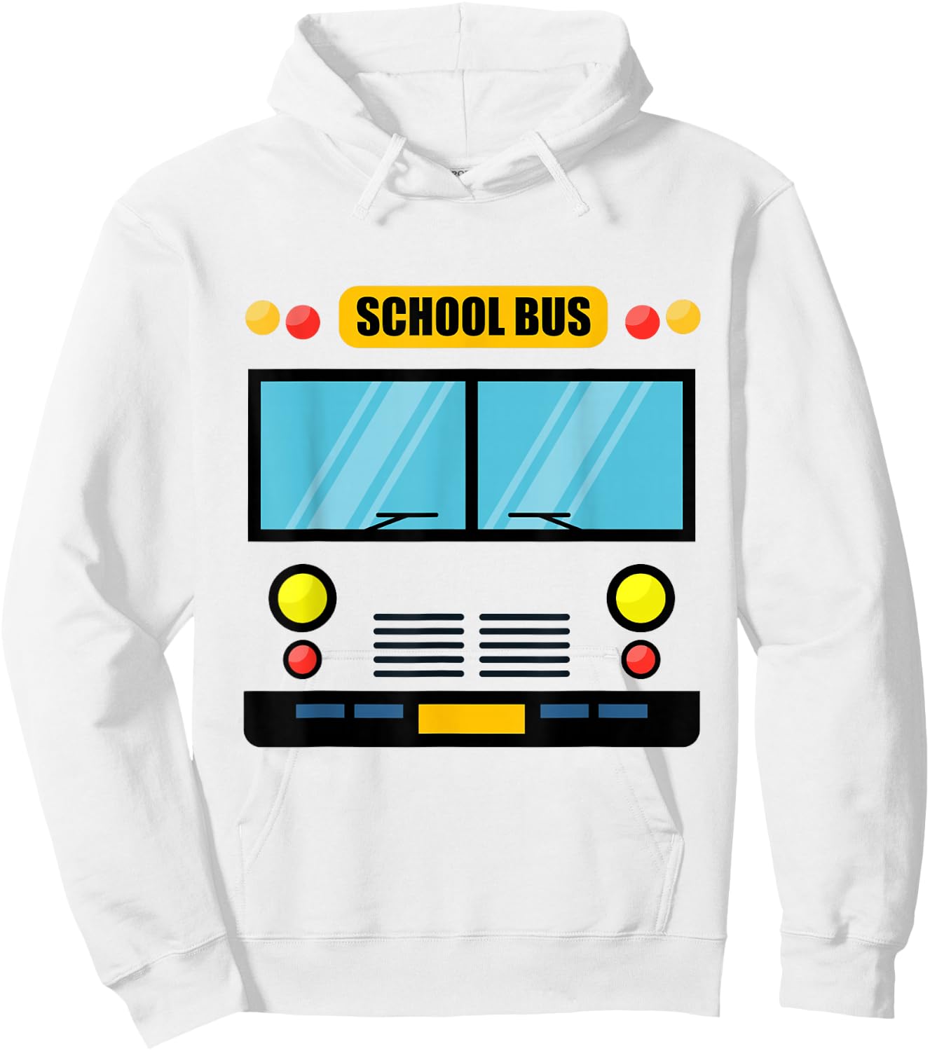 School Bus Costume Cool Easy Vehicle Halloween Hoodie - Hoodie | White
