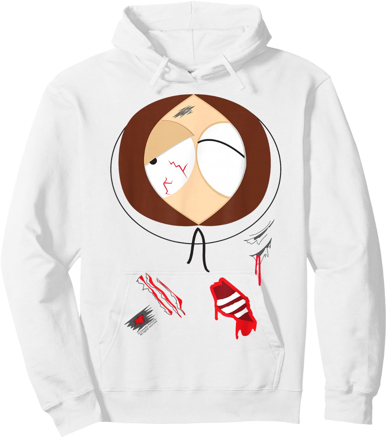 South Park Kenny Injured Face Hoodie - Hoodie | White