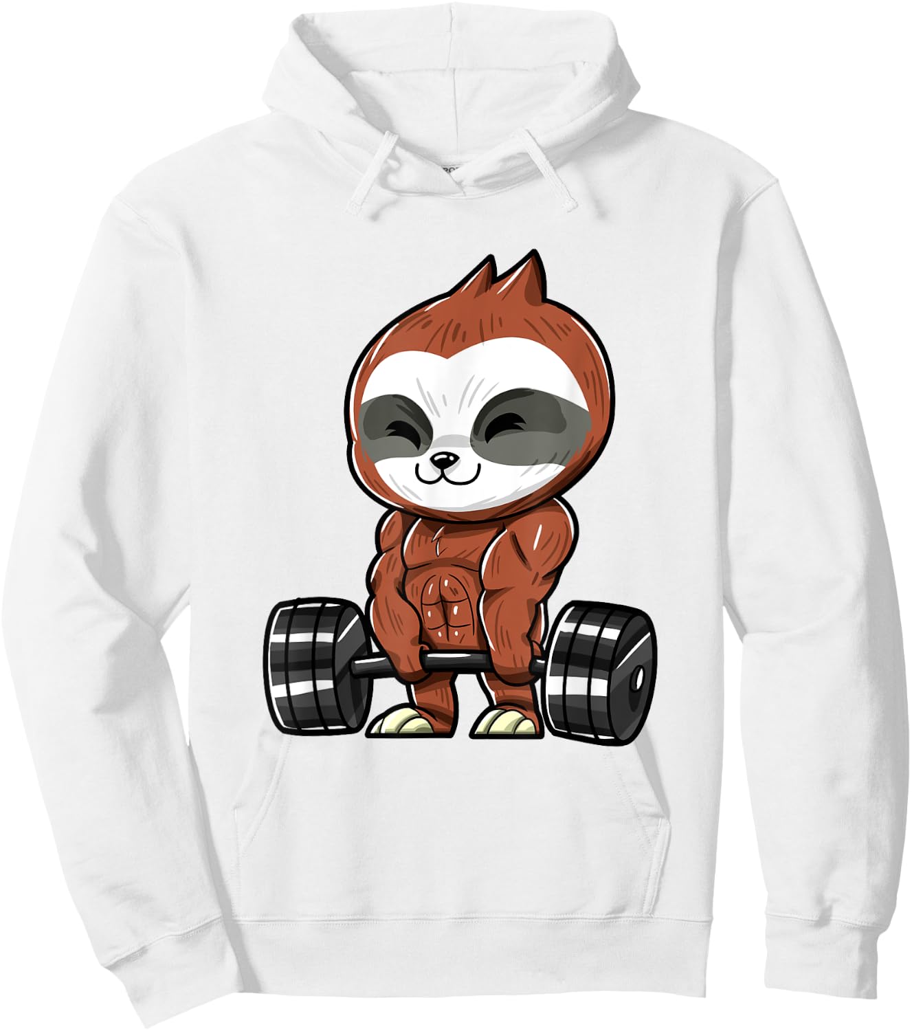 Funny Workout Gym Sloth Fitness Bodybuilding Hoodie - Hoodie | White