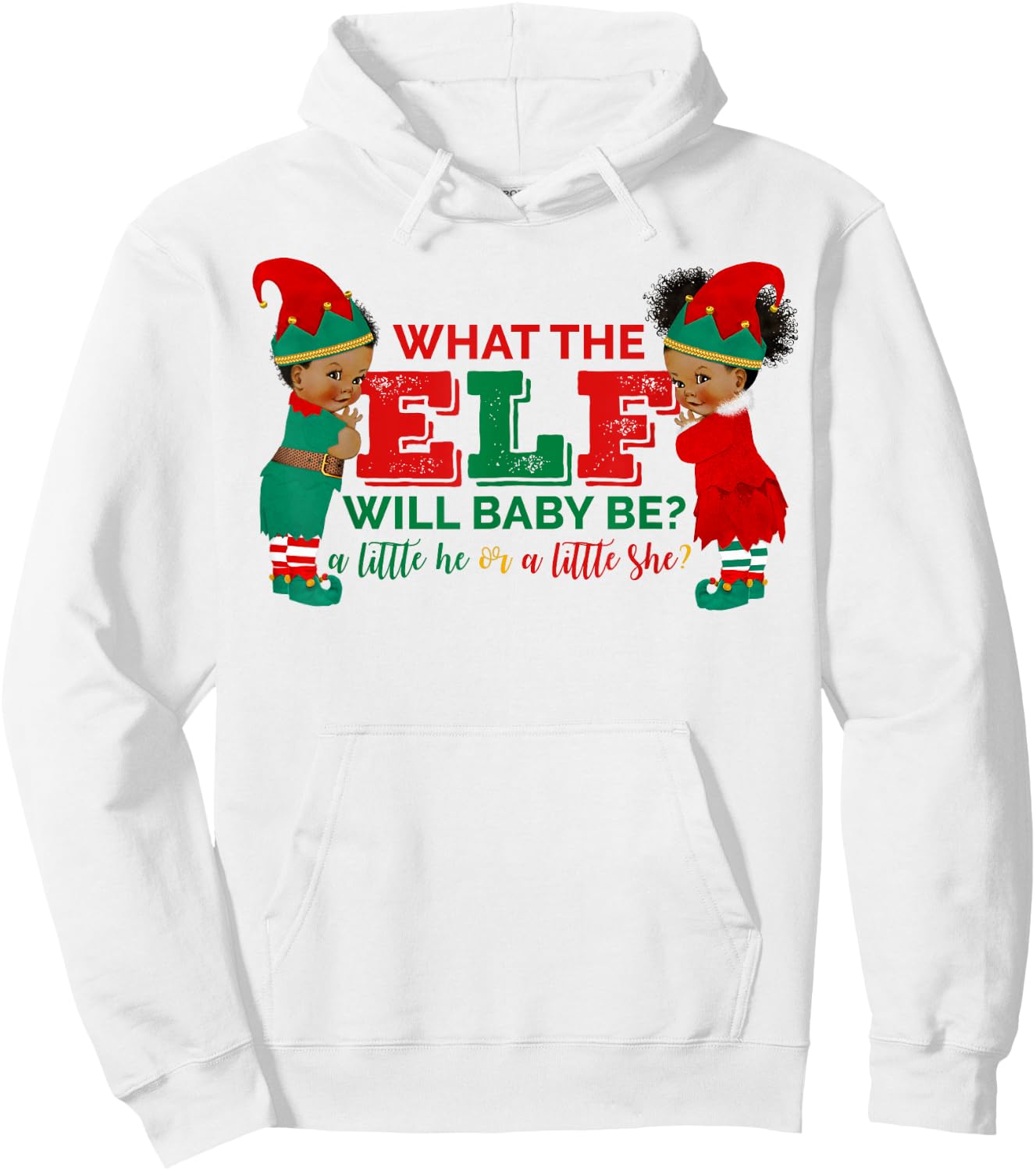 What the Elf Will Baby Be Gender Reveal Hoodie - Hoodie | White