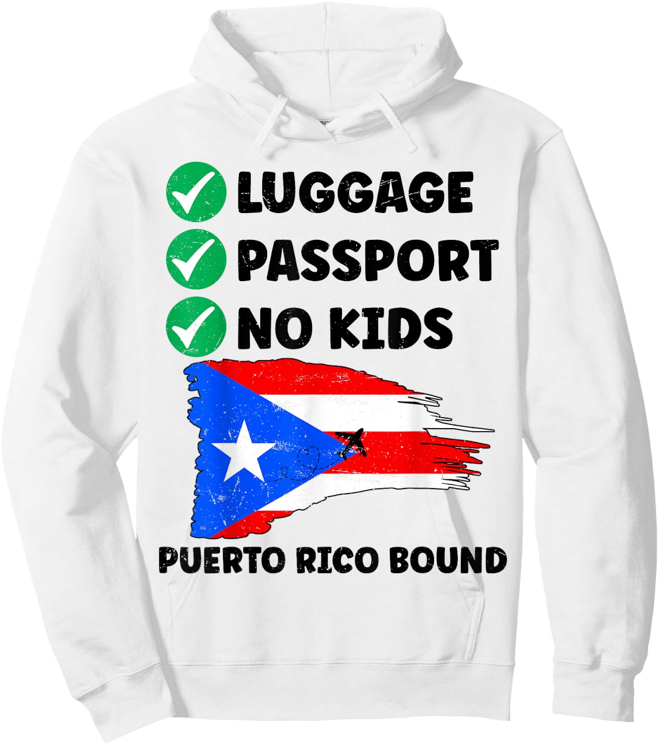 Luggage Passport No Kids Puerto Rico Bound Couple Matching Hoodie - Hoodie | White