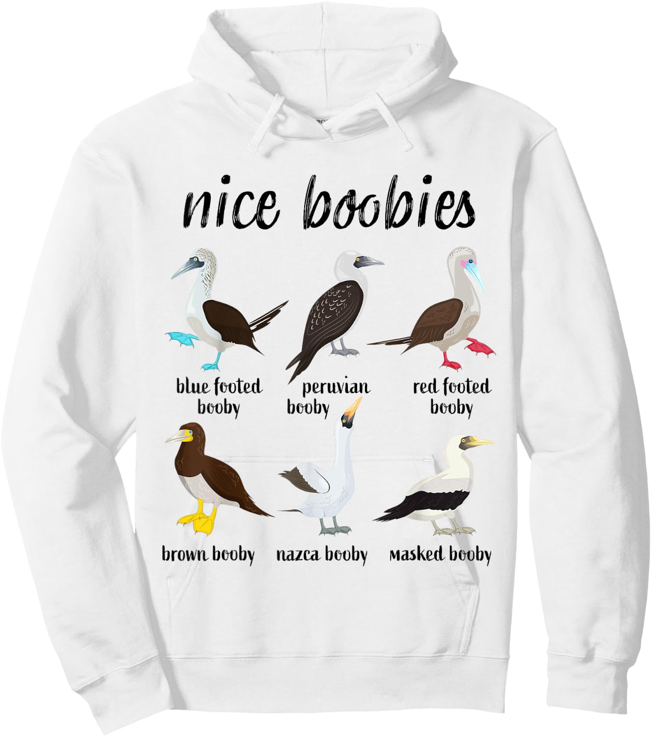 Nice Boobies Funny Booby Birds Birdwatching Ornithology Hoodie - Hoodie | White