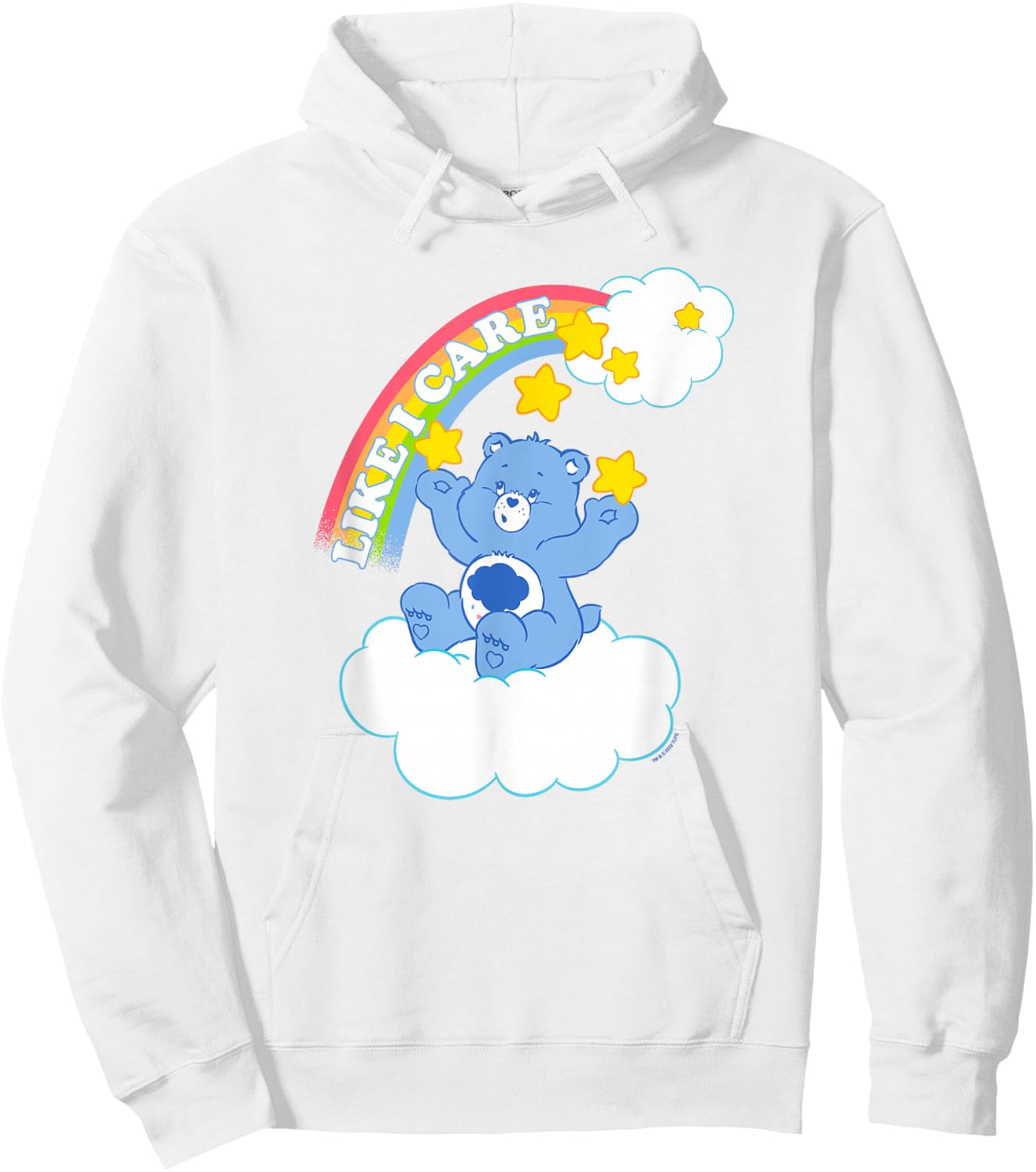 Care Bears Grumpy Bear Like I Care Sassy Rainbow Portrait Hoodie - Hoodie | White
