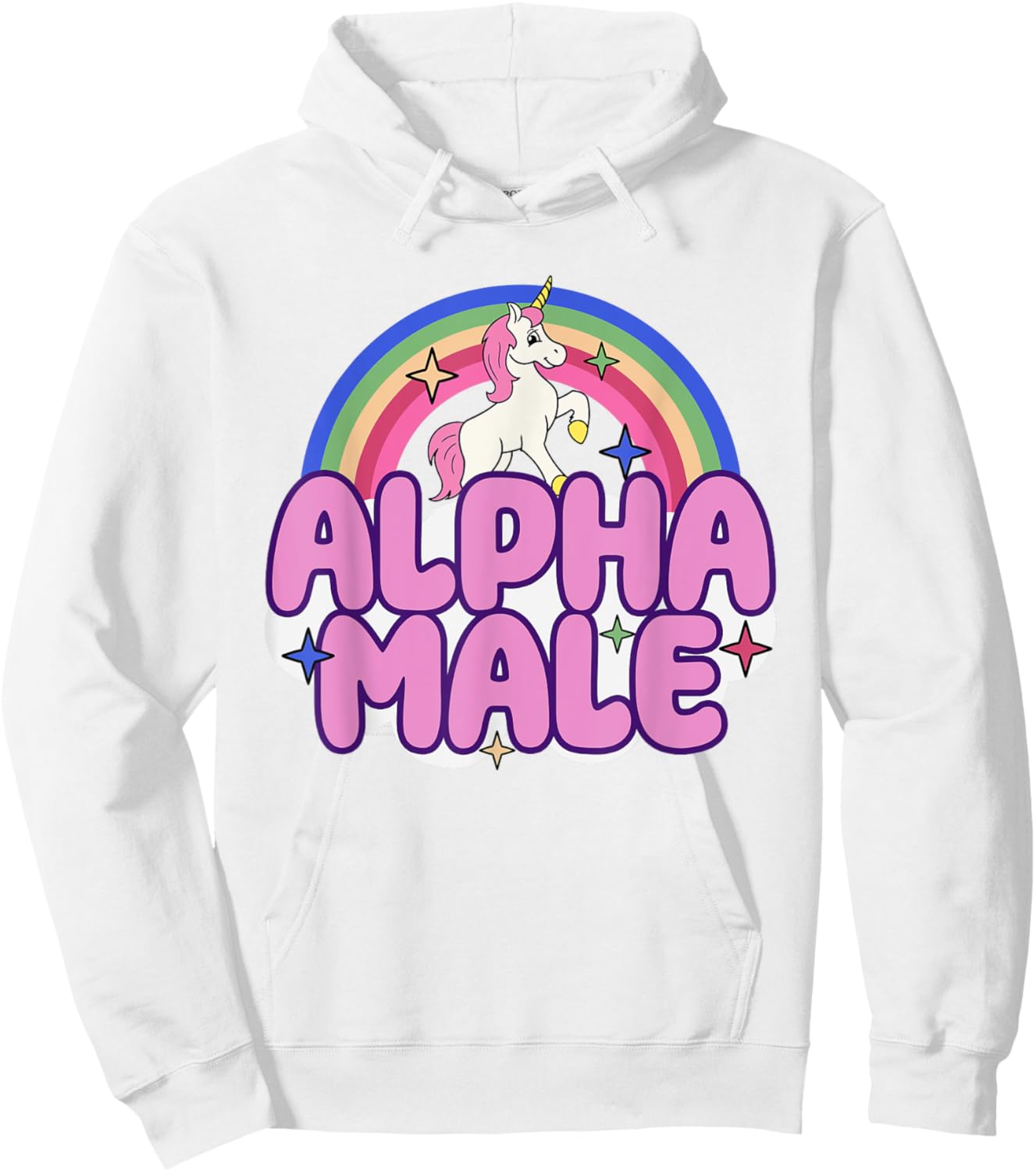 Ironic Alpha Male Unicorn Funny Sarcastic Hilarious Meme Hoodie - Hoodie | White