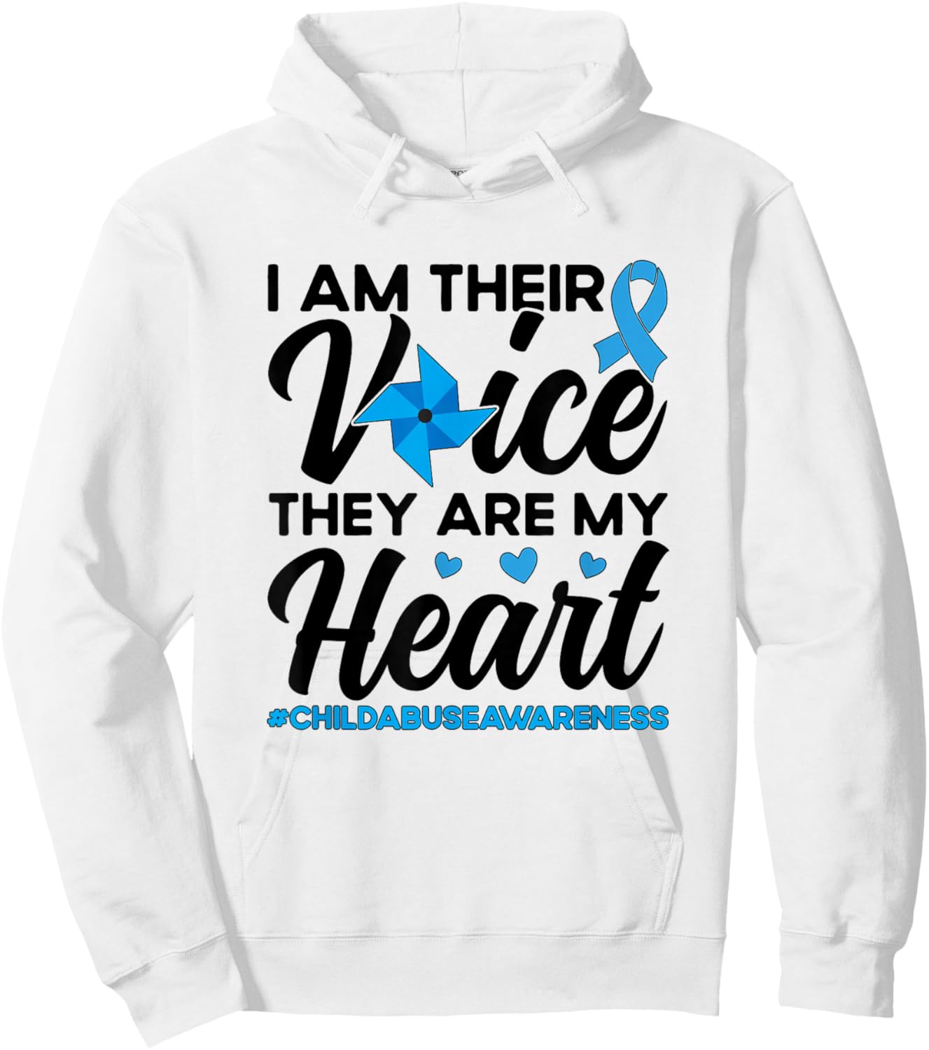I'm Their Voice Child Abuse Prevention Awareness Month Hoodie - Hoodie | White