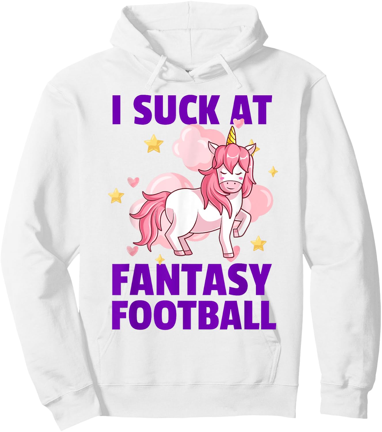 I Suck At Fantasy Football - League Loser Punishment Unicorn Hoodie - Hoodie | White