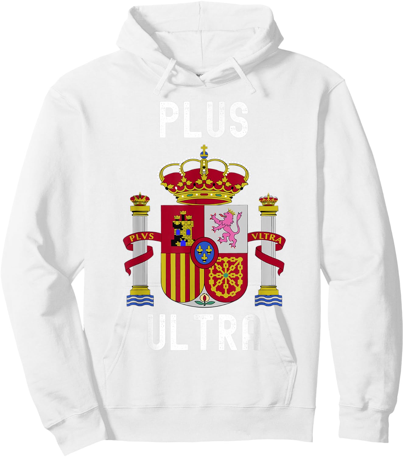 Plus Ultra Spain Flag Patriotic Kids Boys Red Hoodie - Hoodie | White