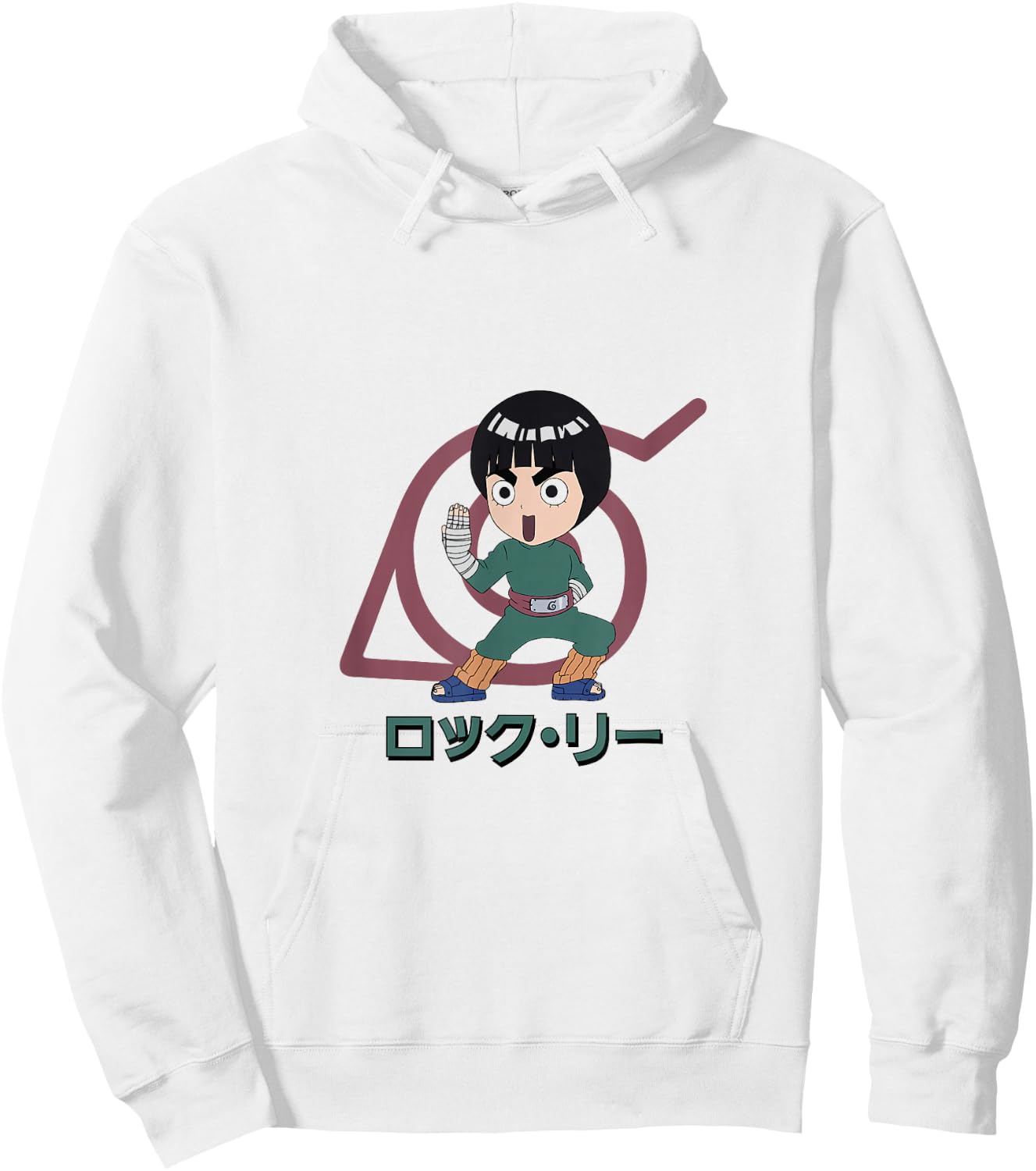 Naruto Classic Lee and Konohagakure Symbol Hoodie - Hoodie | White
