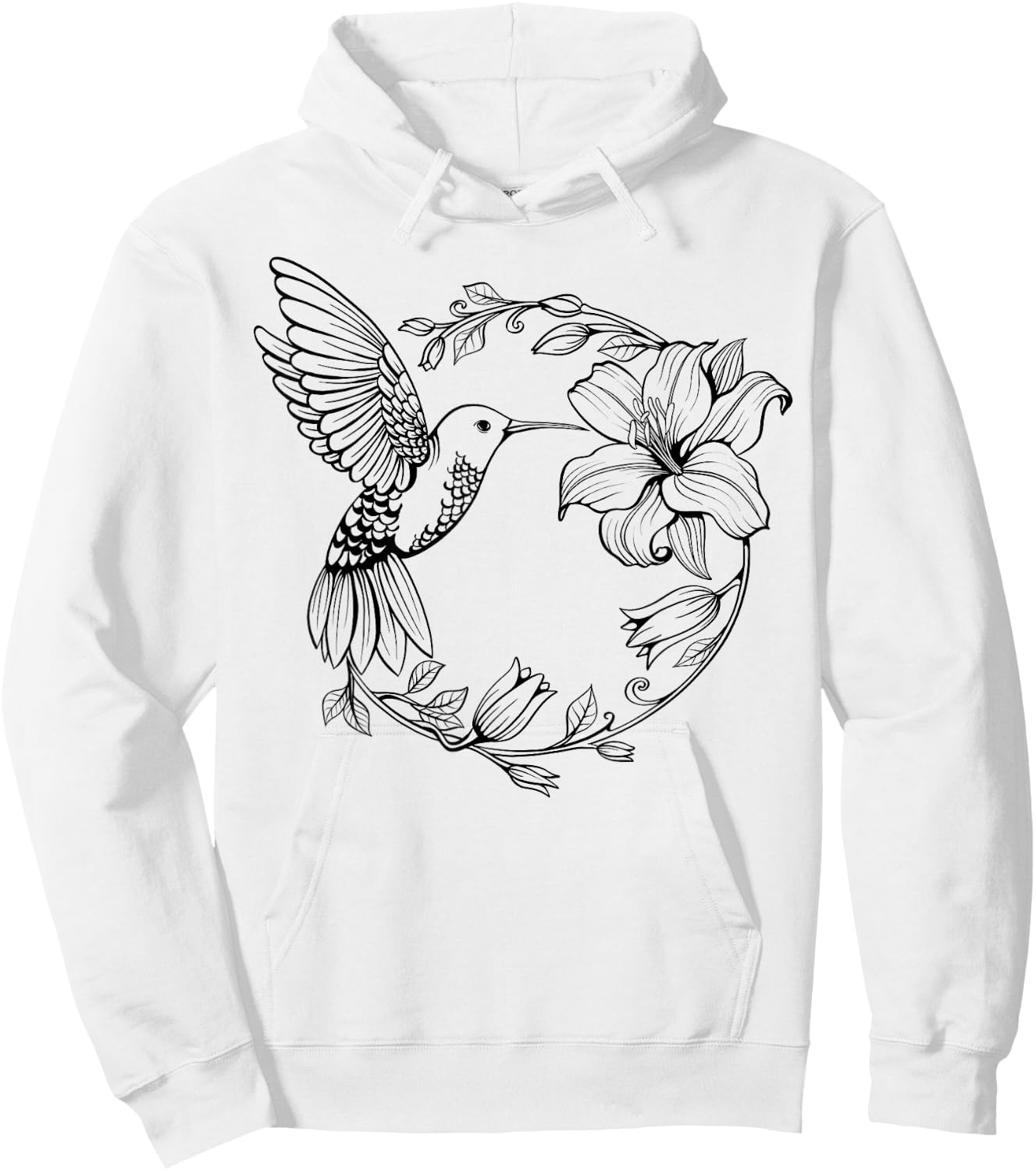Hummingbird with Flowers Art Women Birds Lovers Hoodie - Hoodie | White