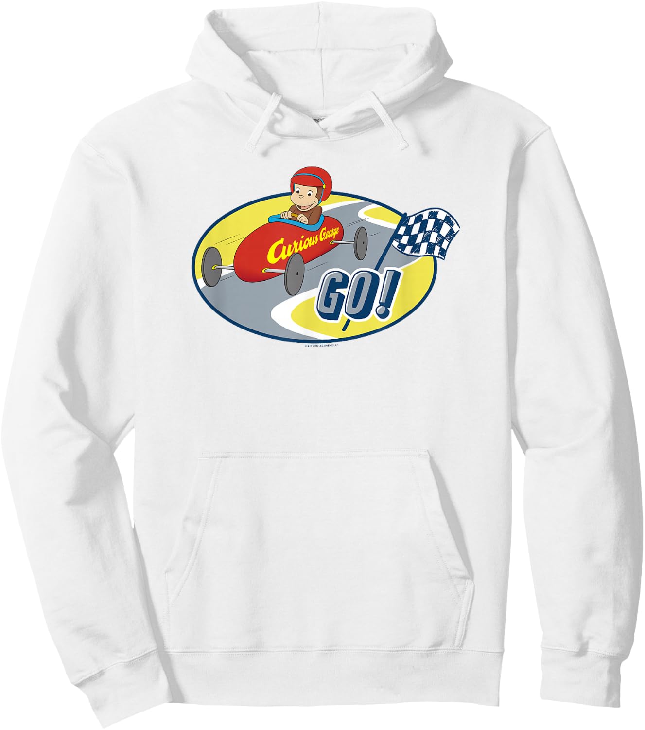 Curious George Go-Kart Racing George Hoodie - Hoodie | White