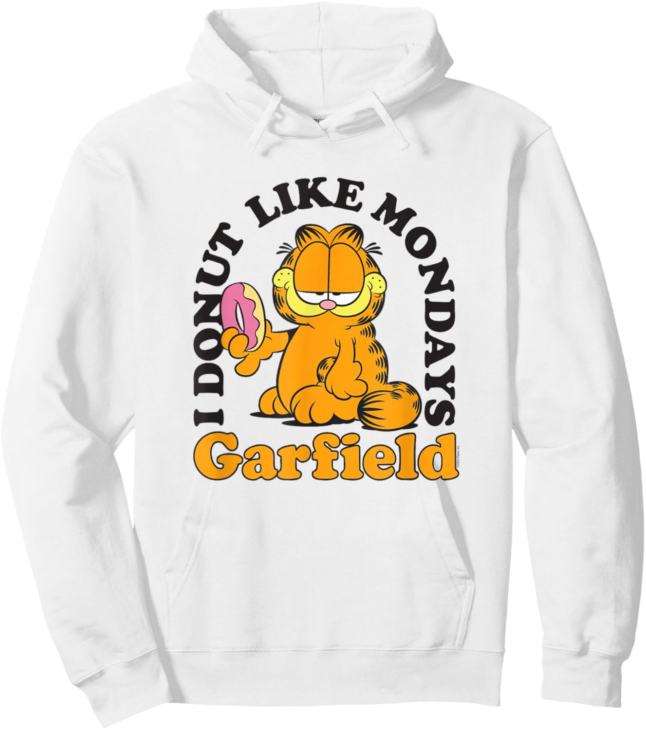 Garfield I Donut Like Mondays Cartoon Cat Hoodie - Hoodie | White