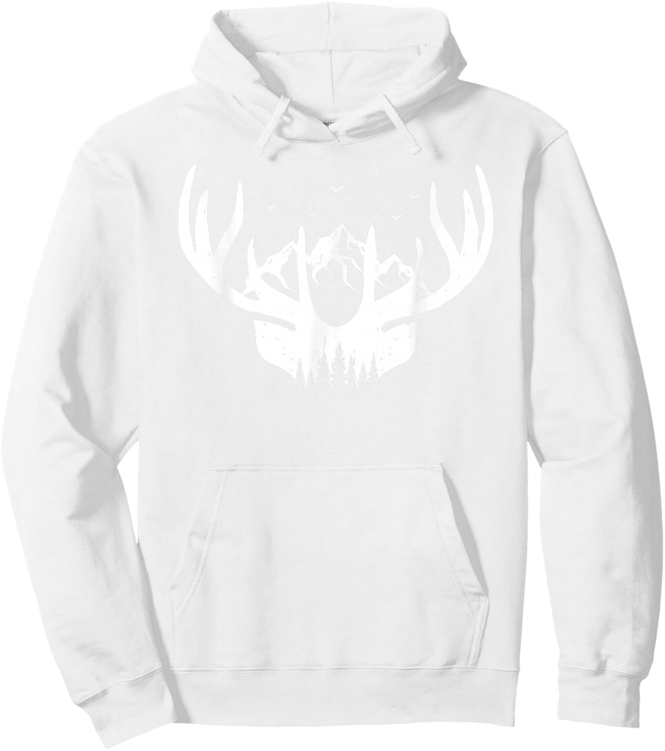 Hunter Orange Deer Hunting Hoodie - Hoodie | White