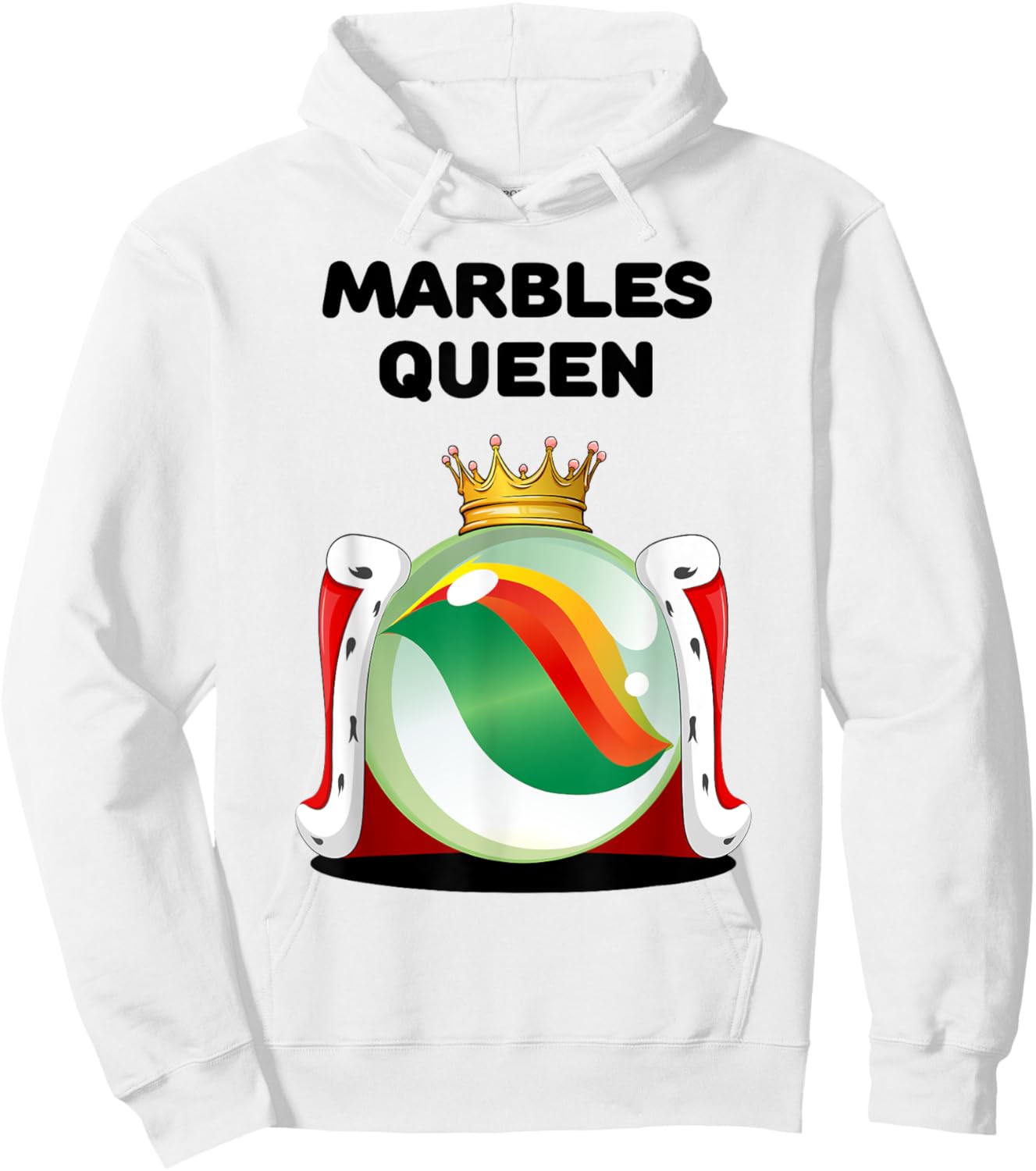 Marbles Queen | Girls Marbles | Marbles Hoodie - Hoodie | White