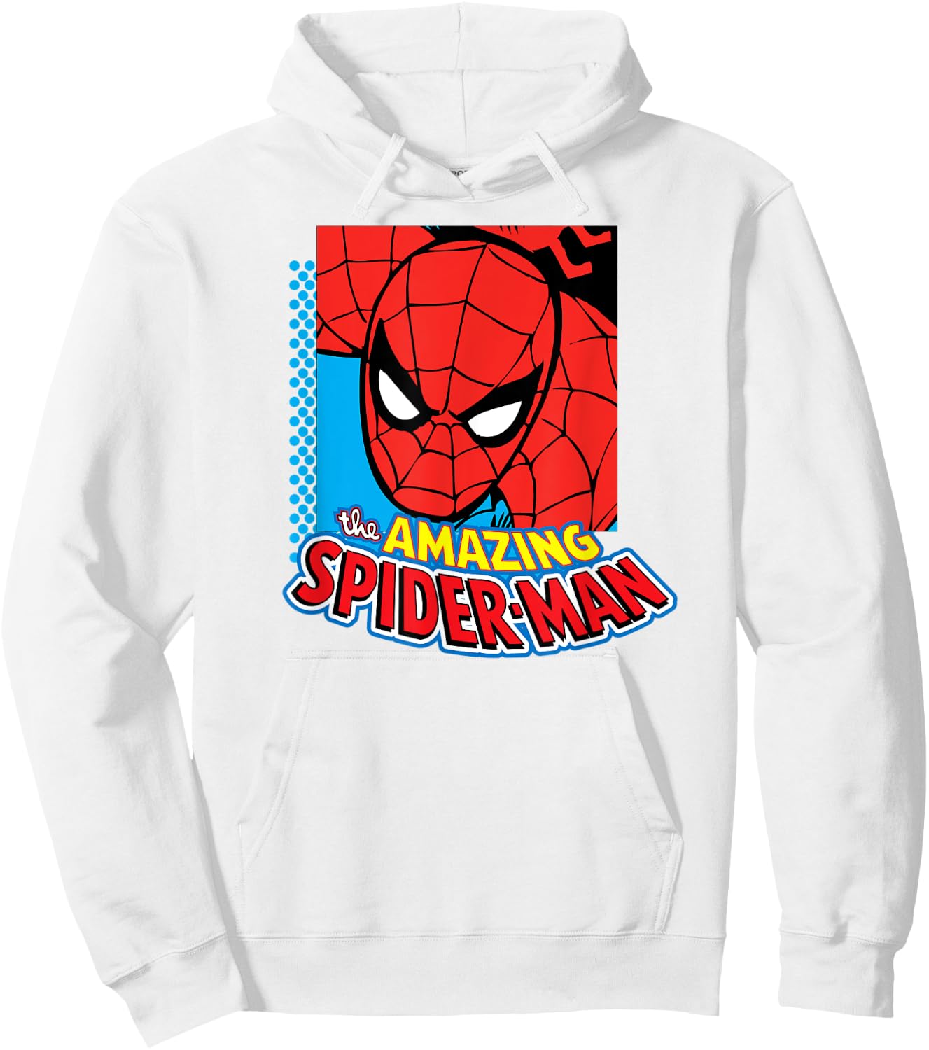 Amazon Essentials Men's MARVEL THE AMAZING SPIDER-MAN LOGO PORTRAIT , White, Small Hoodie - Hoodie | White