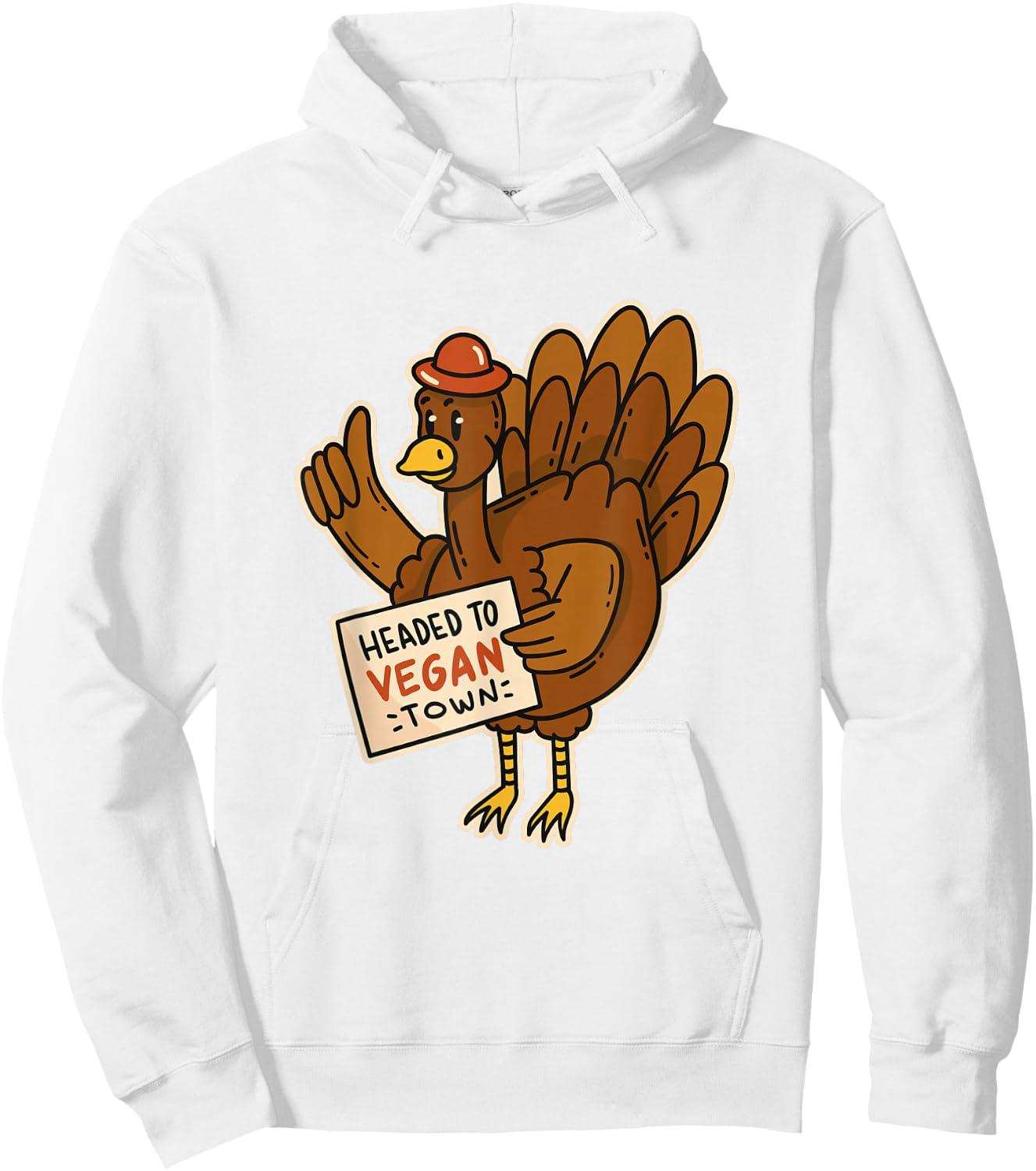 Funny Thanksgiving Day for Vegans Vegan Turkey Day Hoodie - Hoodie | White