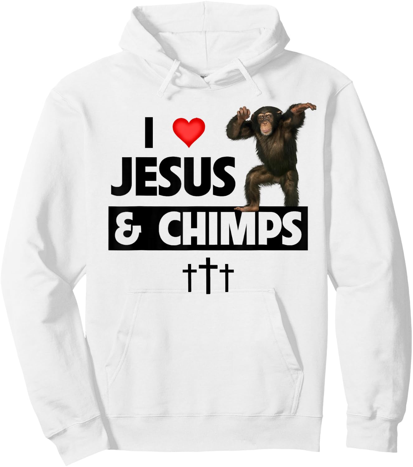 I Love Jesus and Chimps Christian Chimpanzee Monkey Lovers Hoodie - Hoodie | White